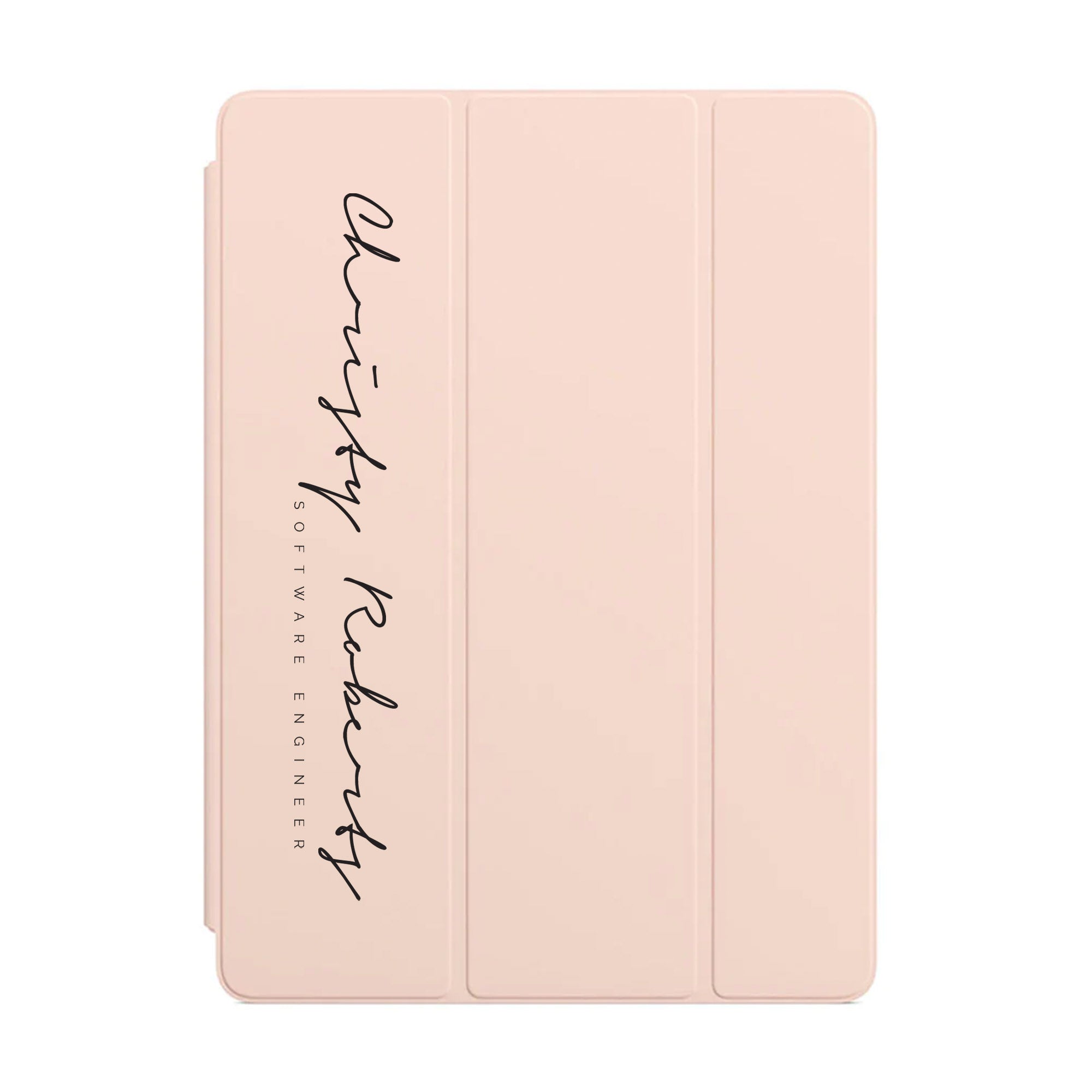Premium iPad Trifold Case with Signature & Occupation 23 - Slim Protective Cover for iPad Pro/Air/Mini, 360° Rotating Stand for Work, Study & Travel