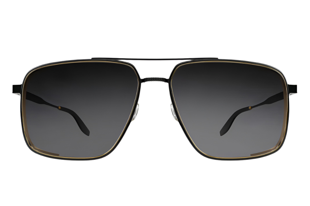 Barton Perreira 007 Scaramanga Sunglasses - Black Satin/Gold/Noir Frame - Luxury Polarized Lenses for Men & Women - Perfect for Driving, Travel & Outdoor Activities