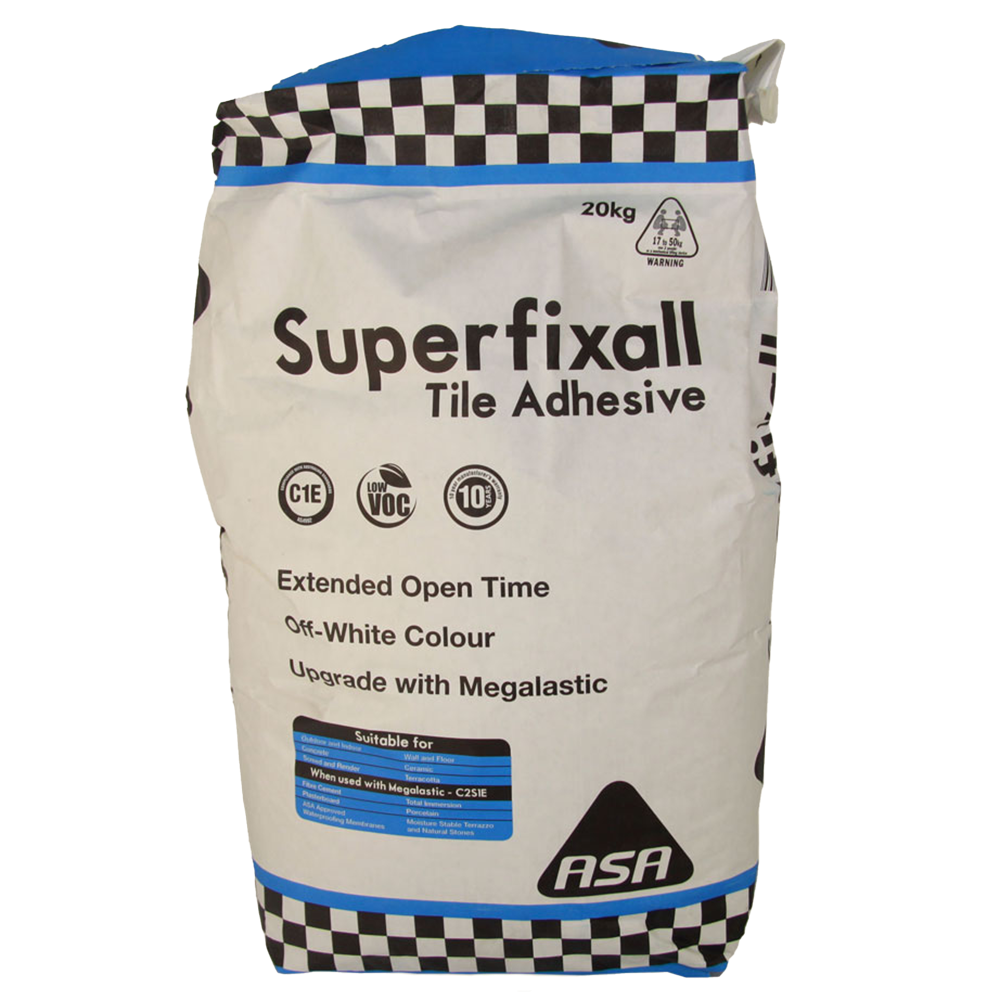 ASA Bostik Superfixall Tile Adhesive 20kg - Premium Ceramic Tile Glue for Bathroom, Kitchen & Floor Installation - Waterproof & High Strength Construction Adhesive
