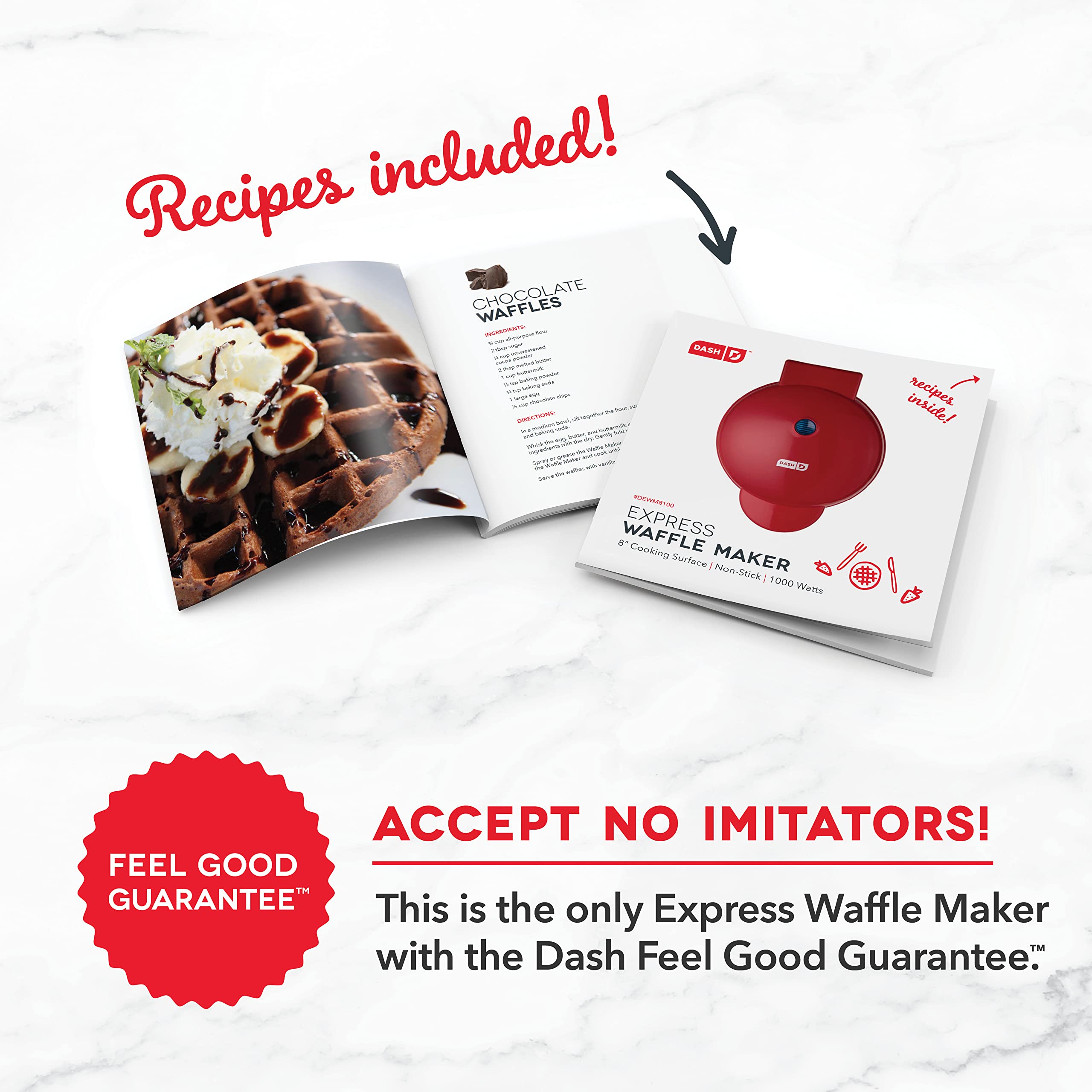 DASH Express 8” Non-Stick Waffle Maker for Waffles, Paninis, Hash Browns - Easy to Clean Breakfast & Lunch Maker - Perfect for Home, Office, or Dorm Use (Aqua)