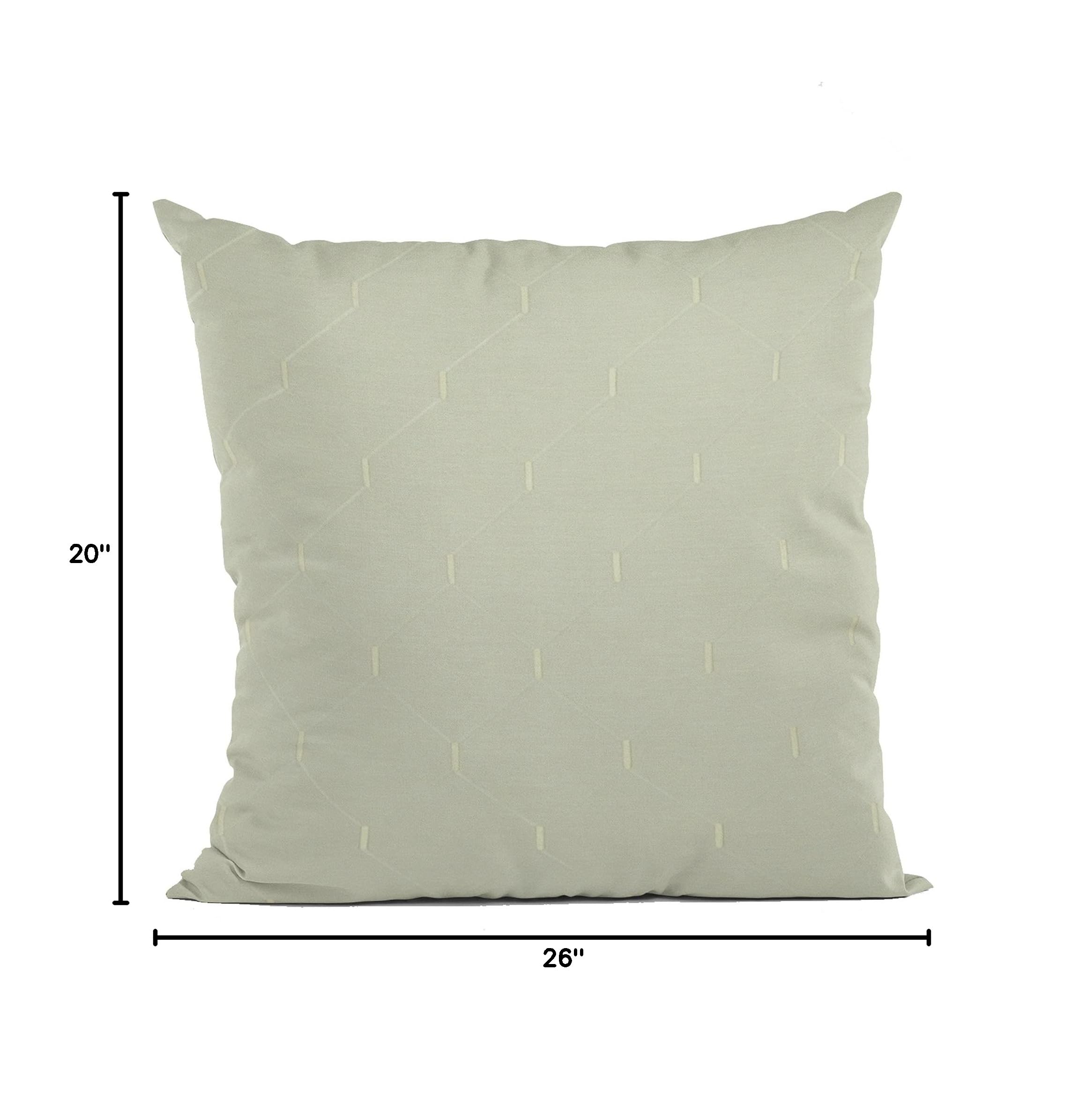 Luxury White Plutus Kona Embroidered Throw Pillow 20x26 Inches - Double Sided Decorative Cushion with Shimmering Pattern for Sofa, Bed & Home Decor
