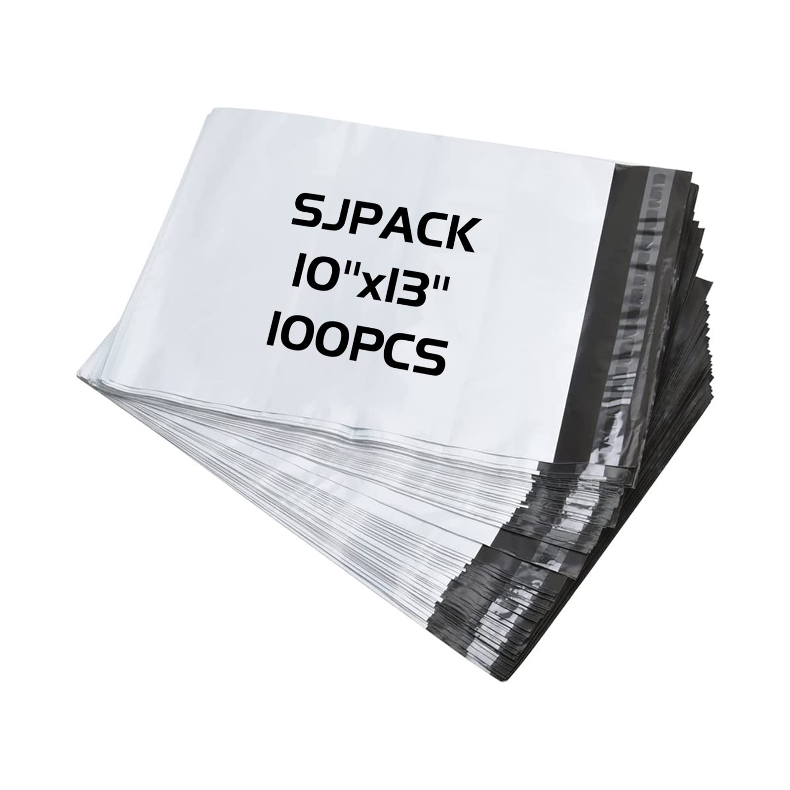 10x13-inch White Poly Mailers Envelopes - 100 Pack 2.5 Mil Self-Sealing Shipping Bags | Perfect for Ecommerce, Small Business & Online Store Packaging