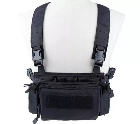 WST VE 55 Tactical Vest 500D - Military Grade Molle Vest for Outdoor, Airsoft & Hunting - Adjustable Body Armor Carrier with Multiple Pockets