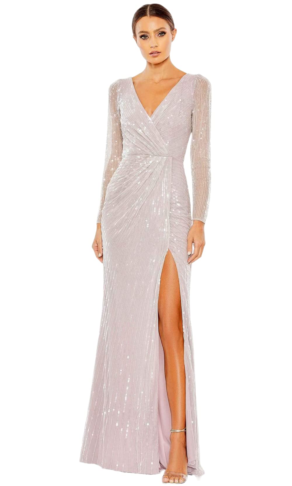 Mac Duggal 93660 Faux Wrap Sequin Evening Dress - Elegant Sparkly Gown for Prom, Party & Special Occasions