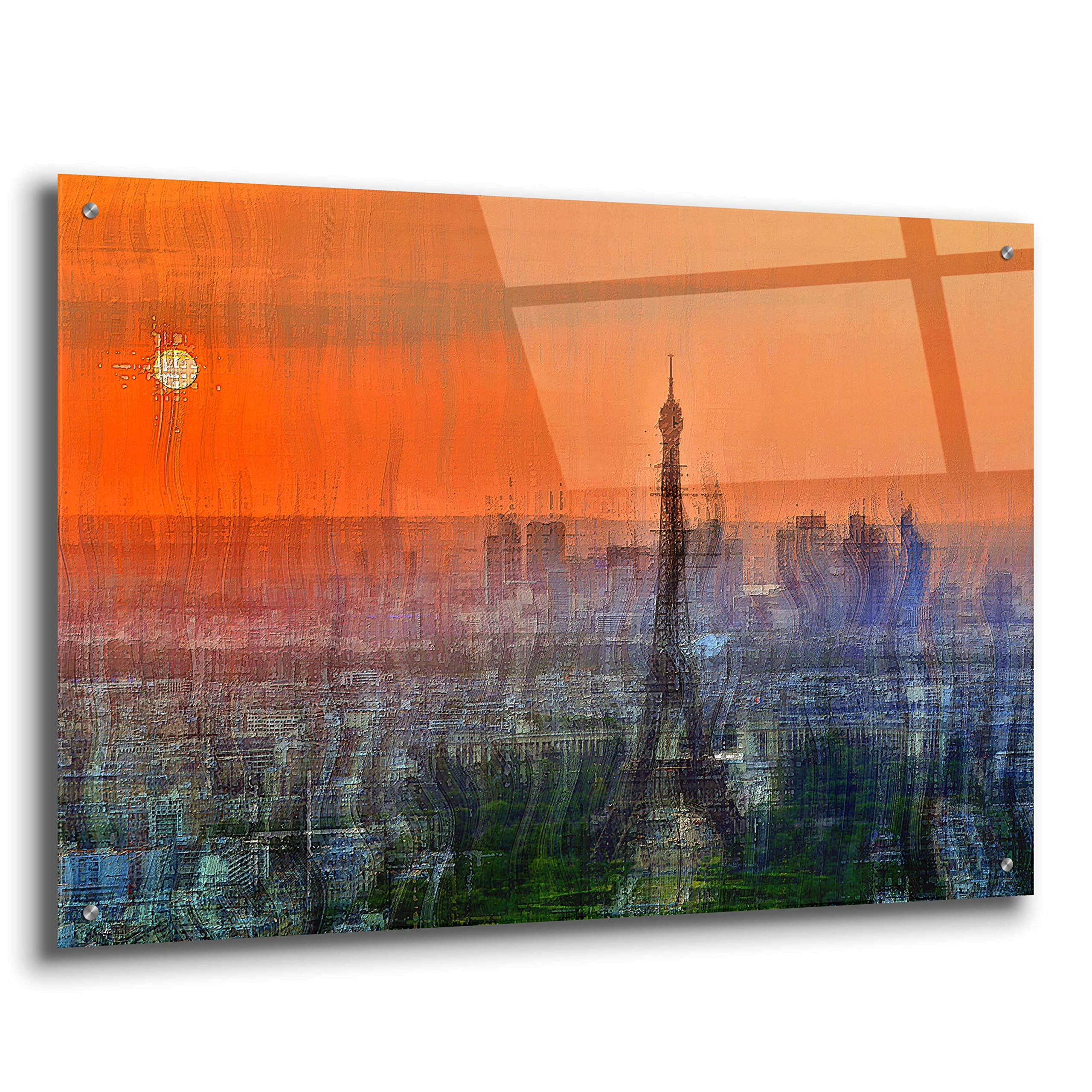 Epic Art 'Paris6' by David Manlove - 36x24 Inch Acrylic Glass Wall Decor for Living Room, Bedroom & Office - Modern Abstract Painting for Home & Office Decor