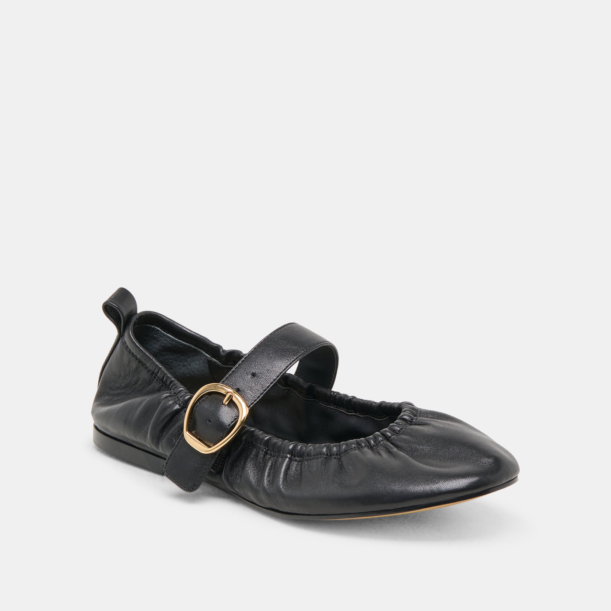 CAELY Women's Black Leather Ballet Flats - Comfortable & Stylish Shoes for Work, Casual Wear & Travel
