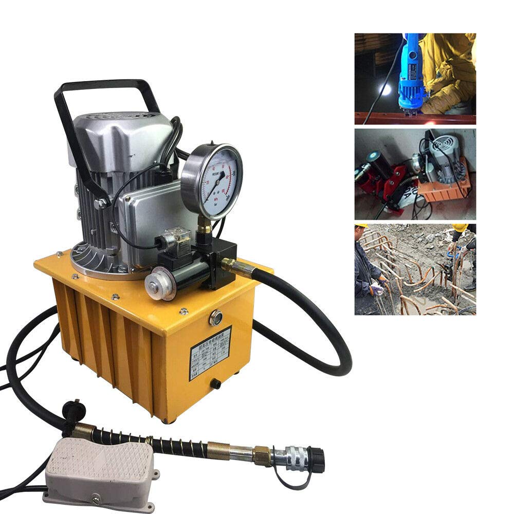 750W 7L Electric Hydraulic Pump with Solenoid Valve & Pedal Control - 110V Oil Cylinder Pump with 1.8m Hose for Automotive Repair, Industrial Equipment & Hydraulic Machinery