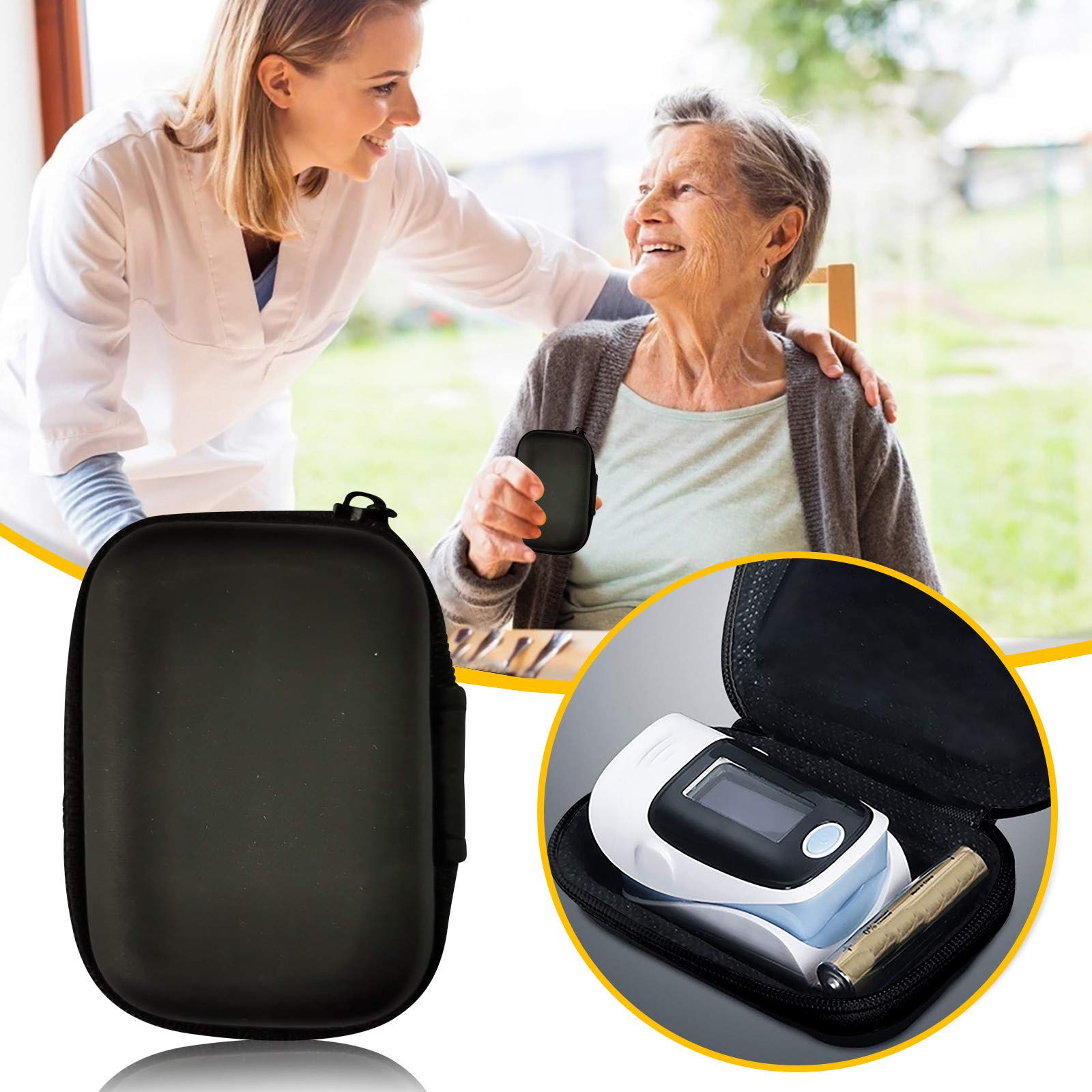 Finger Pulse Oximeter - Accurate Blood Oxygen Saturation Monitor with Clip - Portable Oxygen Level Reader for Home, Travel & Sports (Black) - Ideal for Health Monitoring, Fitness Training & High Altitude Activities