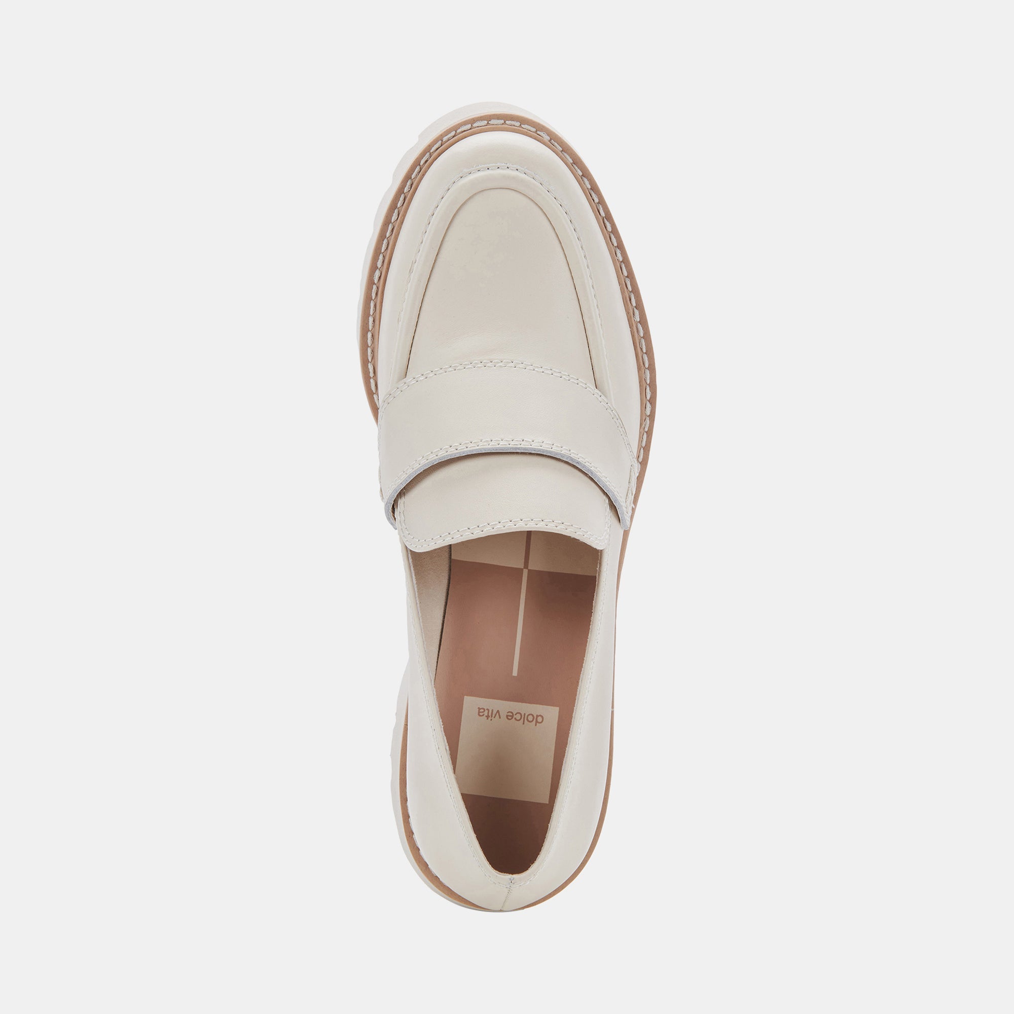 HALONA Women's Ivory Leather Loafers - Comfortable Slip-On Casual Shoes for Work, Office & Everyday Wear