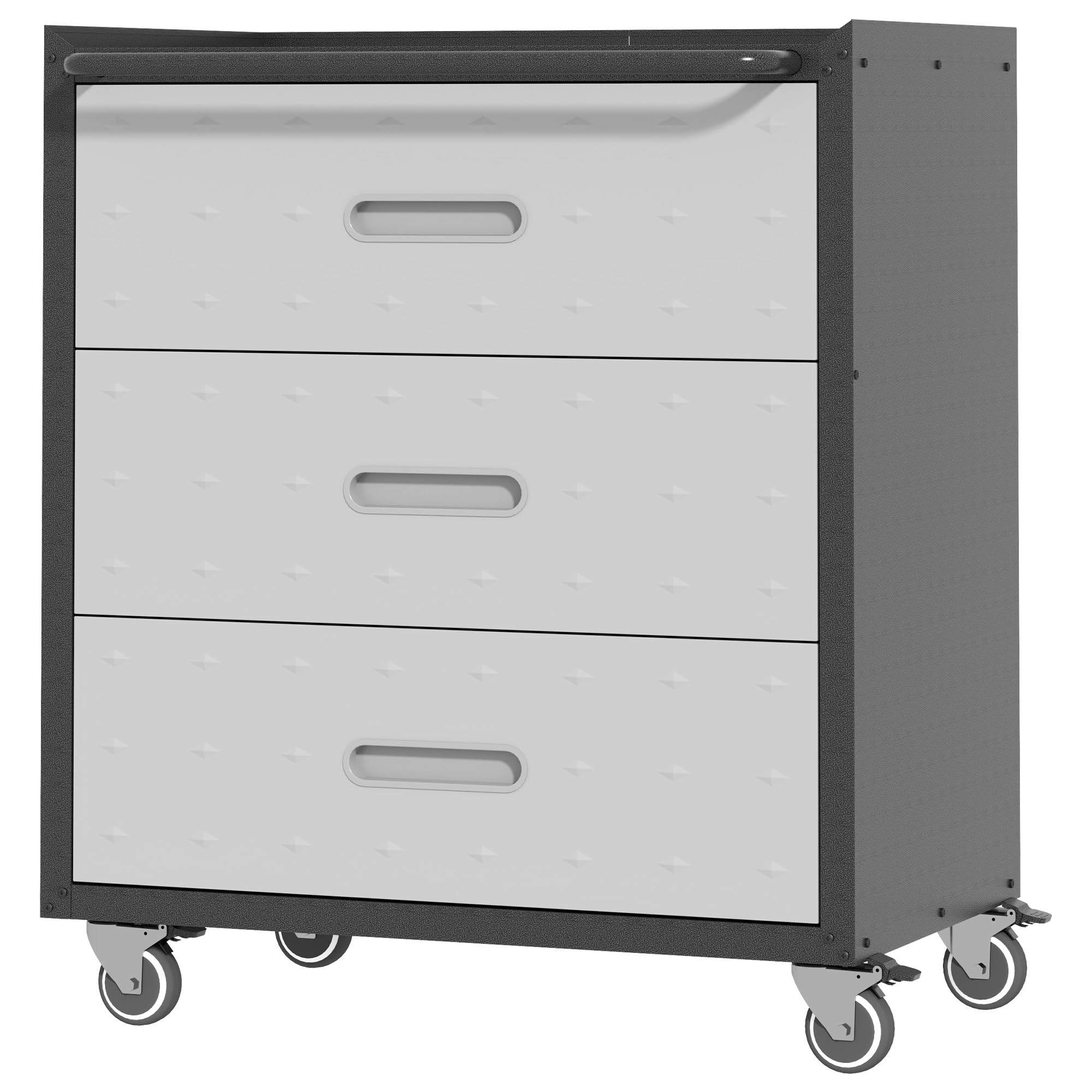 Heavy-Duty Metal Storage Cabinet with Wheels - 3-Drawer Rolling Tool Organizer for Garage, Workshop & Home - Easy Assembly, Black/Grey - Perfect for Tool Storage, Workshop Organization & Garage Shelving Solutions