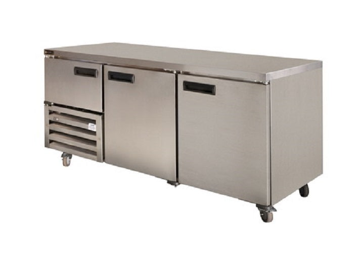 Anvil 2 Door Stainless Steel Underbench Refrigerator - Compact Commercial Fridge for Bars, Restaurants & Home Kitchens
