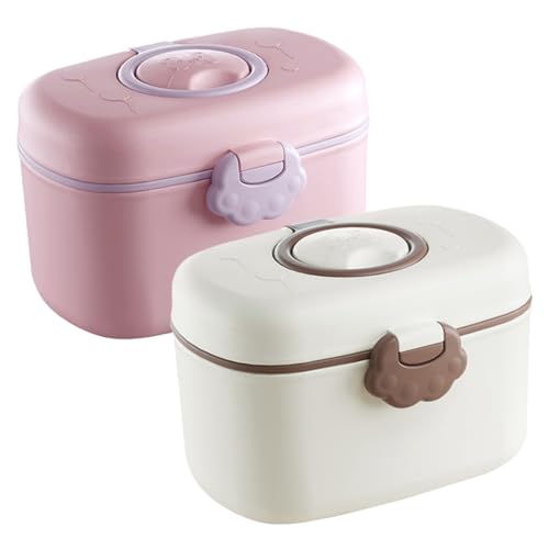 Hohopeti 2-Pack BPA-Free Food Storage Containers - Portable Milk Powder Box & Snack Container for Travel, Baby Formula, Rice, Noodles | Ideal for On-the-Go, Camping, Office & Home Organization