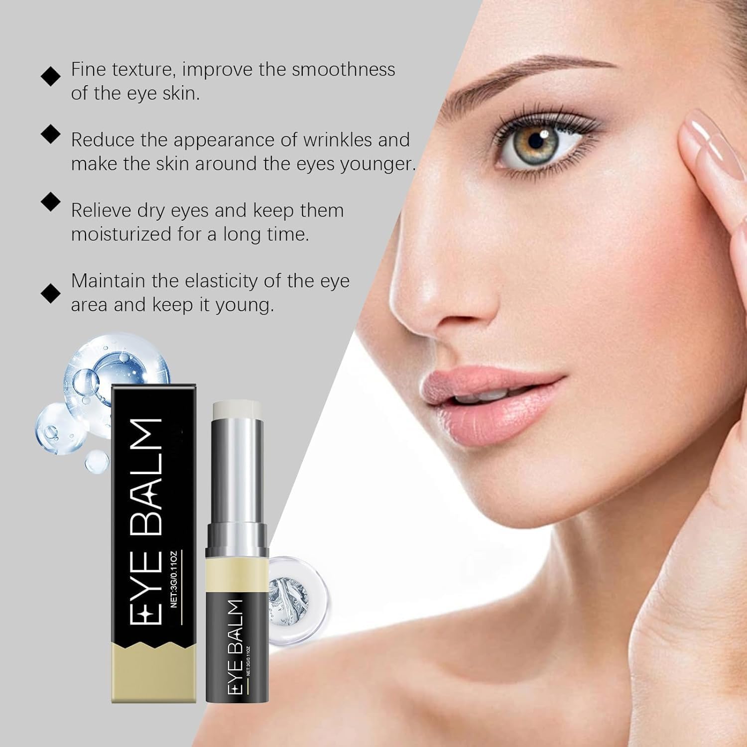 Fast-Acting Under Eye Bags Treatment Stick - Anti-Aging Eye Serum Cream to Reduce Puffiness & Fine Lines in Minutes (1PC) | Perfect for Morning Routine, Travel & Dark Circle Relief
