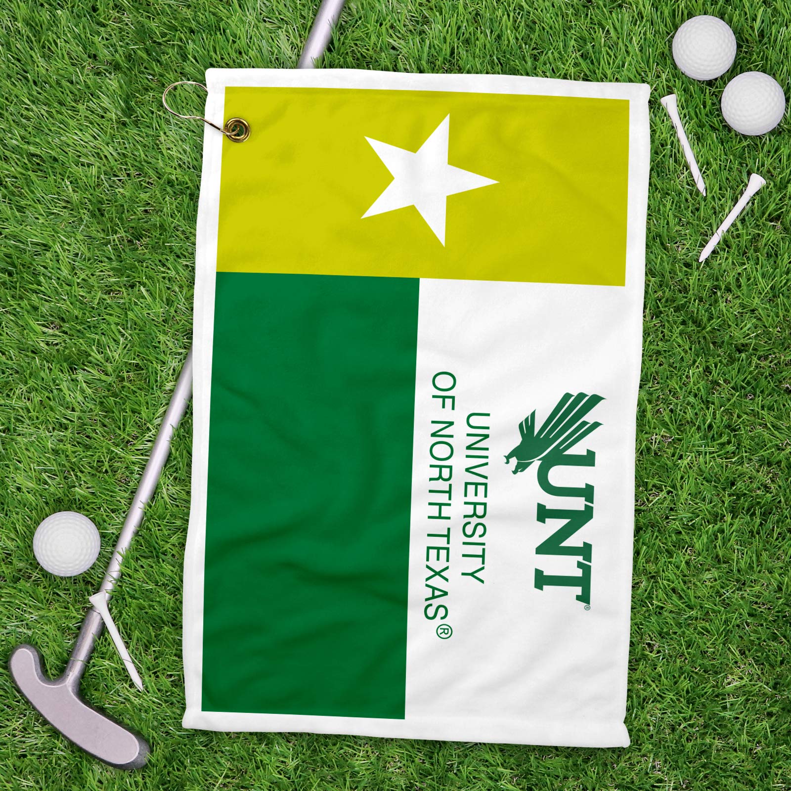 University of North Texas Golf Towel - Premium Microfiber Sports Towel 11x18 Inches - Absorbent Face & Gym Towel for Golf, Workouts & Travel - Perfect for UNT Alumni, Athletes & Fitness Enthusiasts