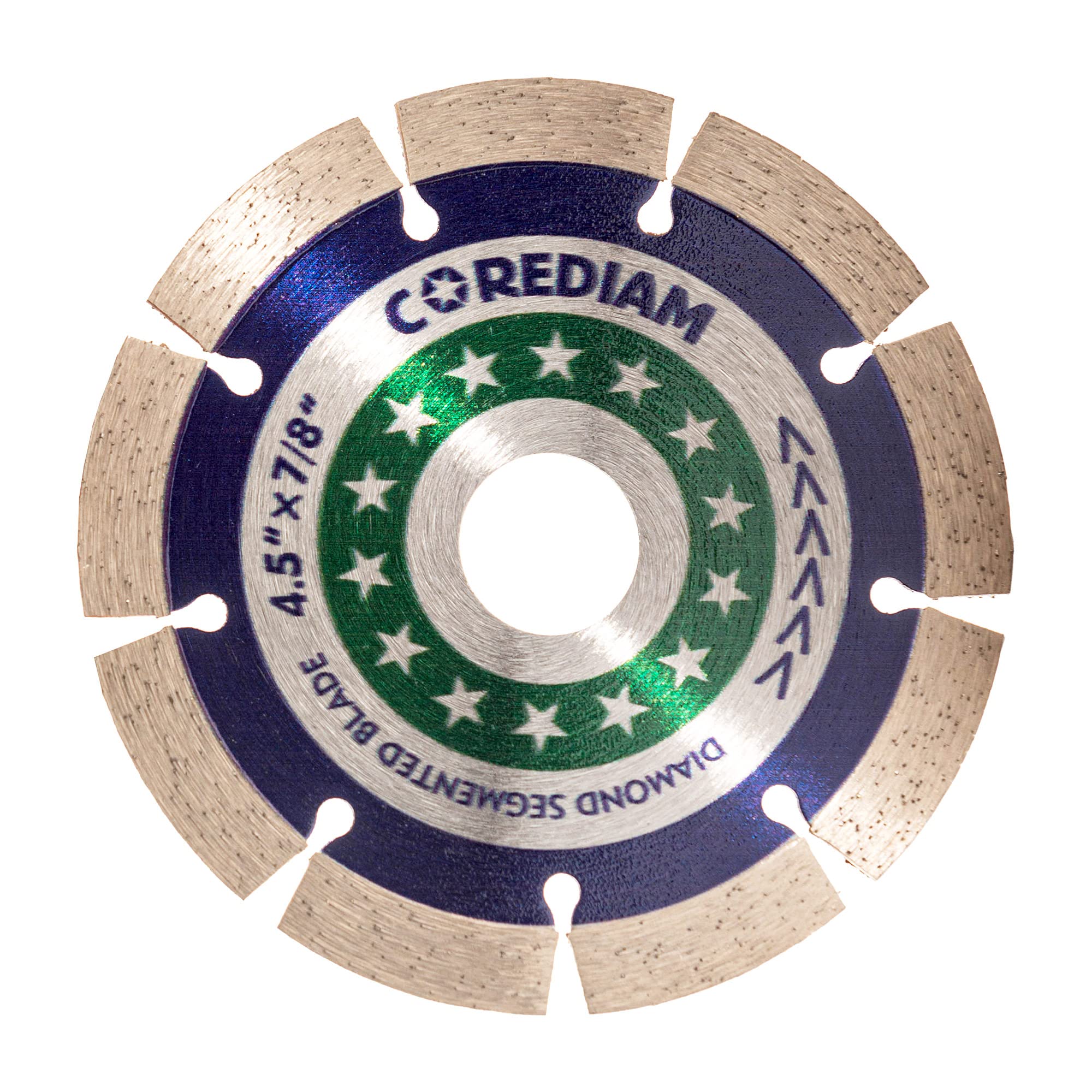 4.5 Inch Diamond Blade for Angle Grinder - Segmented General Purpose Wet/Dry Cutting Tool for Concrete, Brick, Masonry, Stone, Block & Pavers (7/8