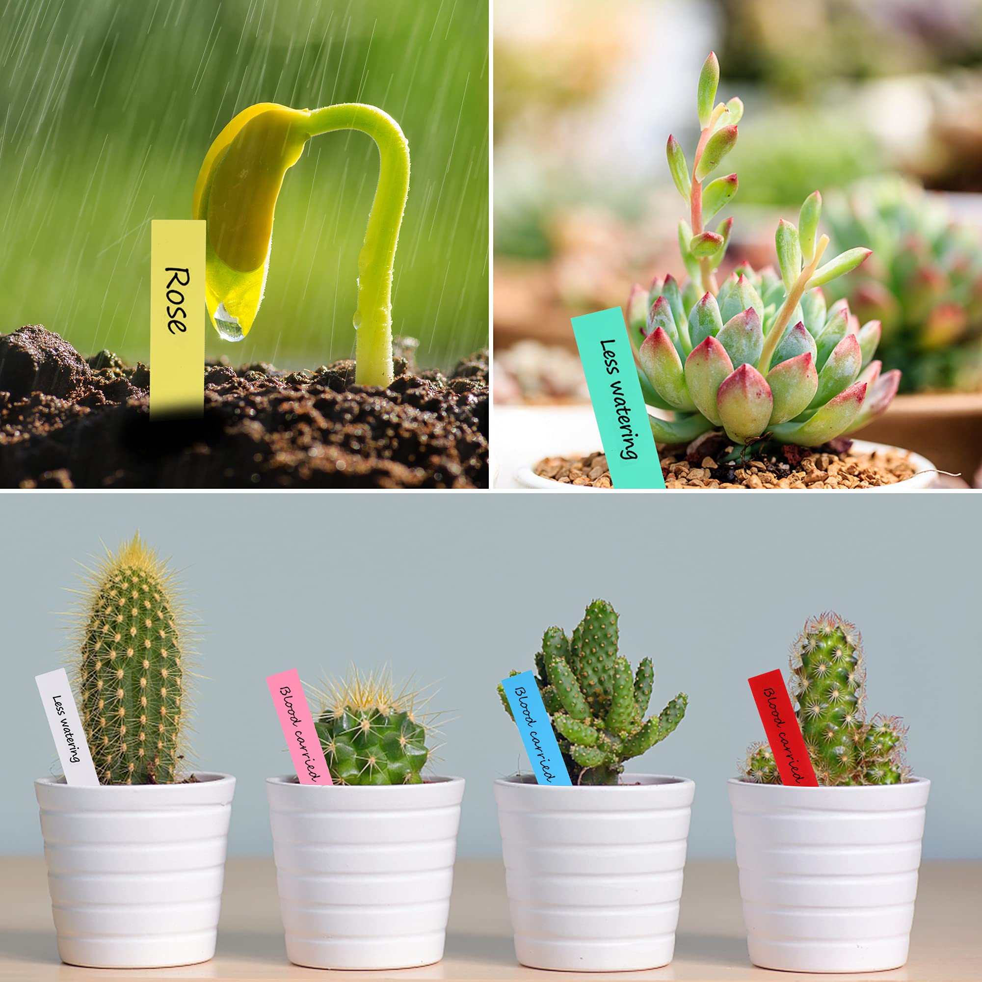 600 Pcs 4 Inch Plastic Waterproof Plant Labels - Reusable Nursery Garden Markers for Seed Pots, Flower Beds, Herb Gardens & Plant Classification (Green) - Perfect for Indoor/Outdoor Gardening & Organizing