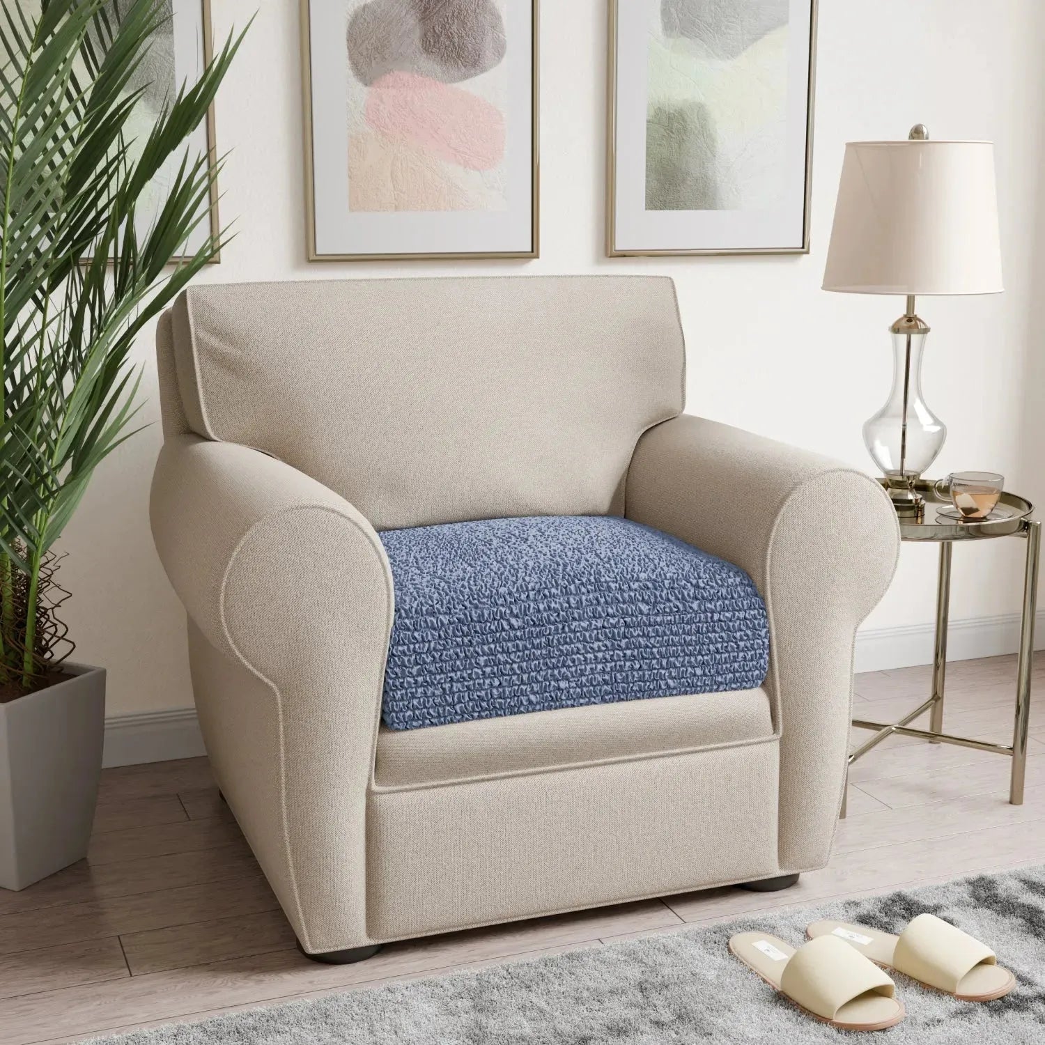 Premium Microfiber Seat Cushion Cover - Soft & Durable Sofa Chair Protector - Perfect for Living Room, Office, or Car Use