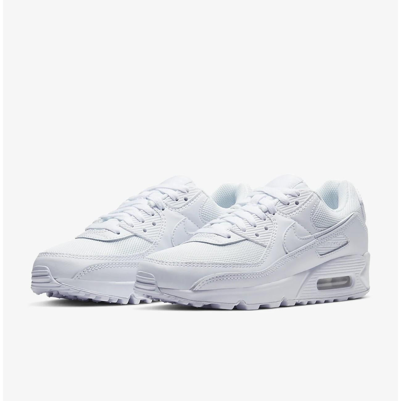 Nike Air Max 90 Running Shoes - White & Wolf Grey - Comfortable Cushioned Sneakers for Men & Women - Perfect for Jogging, Gym Workouts & Casual Wear