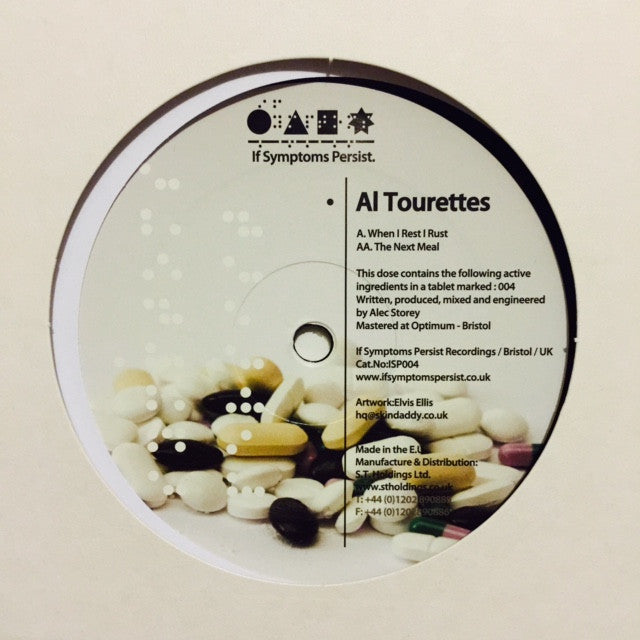 Al Tourettes - When I Rest I Rust / The Next Meal 12 ISP004 Vinyl Record - Punk Rock Music Album for Collectors & Music Lovers - Perfect for Home Listening, Gifts & Music Collections