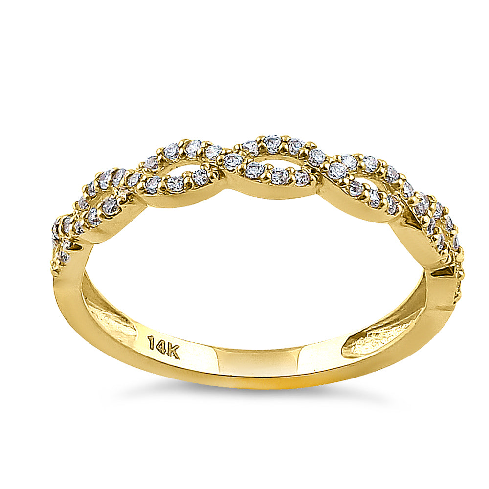 14K Yellow Gold Diamond Twist Ring - 0.26 ct. Solitaire Engagement Ring for Women, Elegant Wedding Band, Anniversary Gift Jewelry (Perfect for Proposals, Bridal Sets & Special Occasions)
