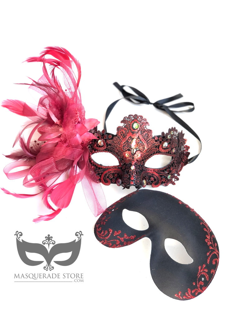 Scarlet Enchantment Face Mask Set - 3-Ply Disposable Protective Masks for Women & Men - Perfect for Travel, Work, and Daily Protection