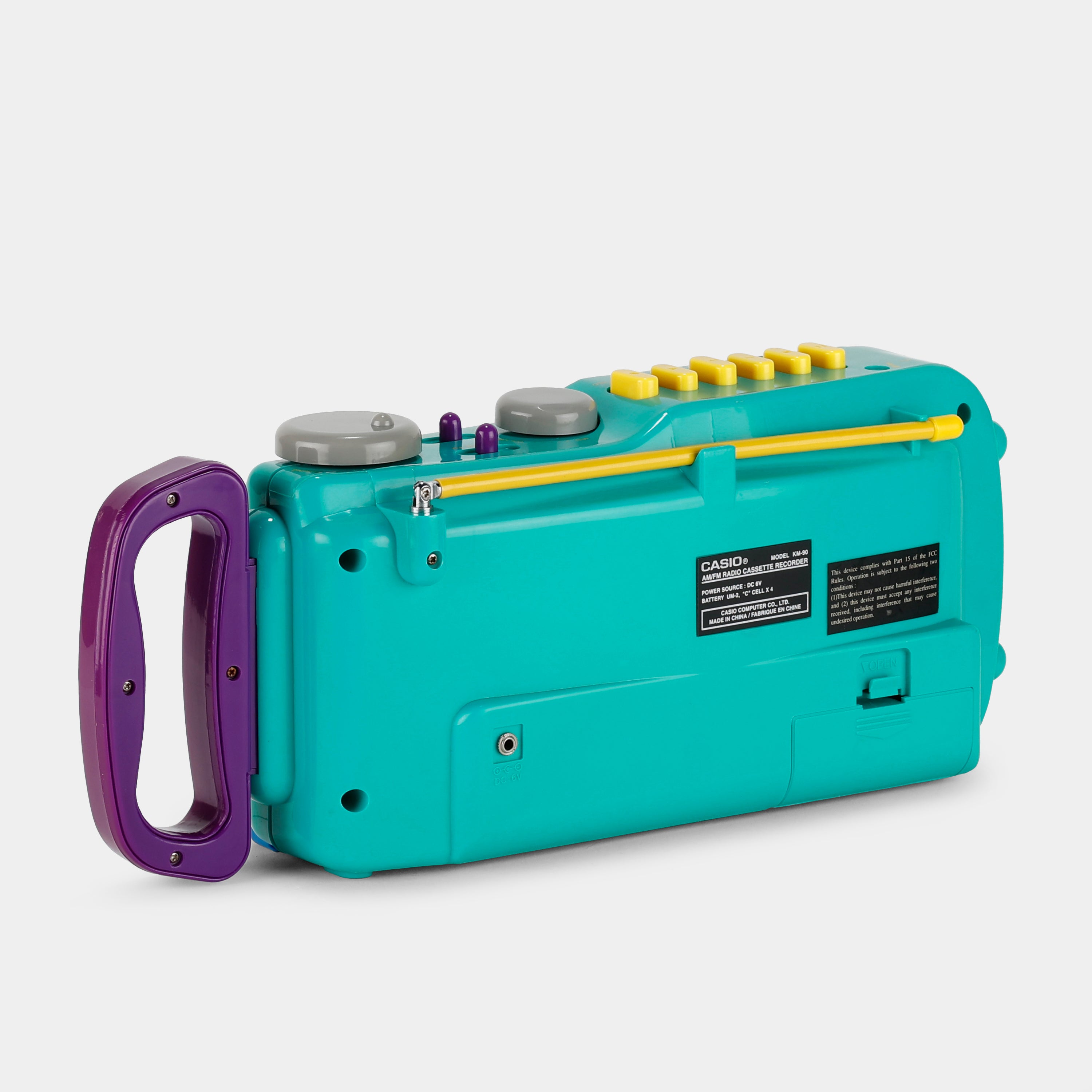Casio KM-90 Portable Bluetooth Boombox with Powerful Bass, FM Radio & USB Playback - Perfect for Outdoor Parties, Beach Trips & Home Entertainment