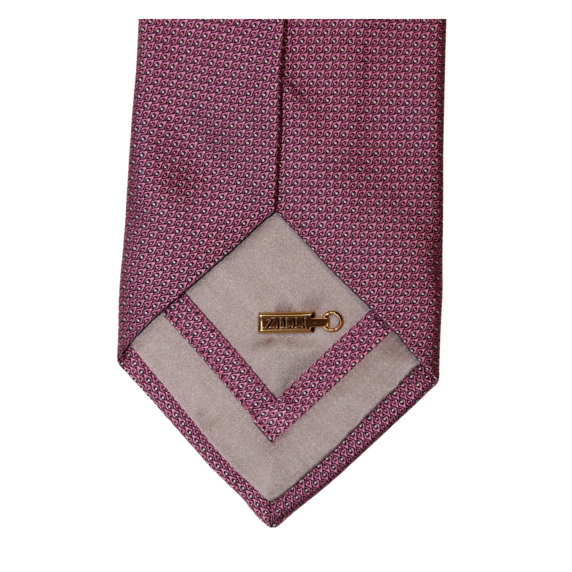 ZILLI Pink Silk Tie with Dotted Pattern - Elegant Necktie for Business, Weddings & Formal Events