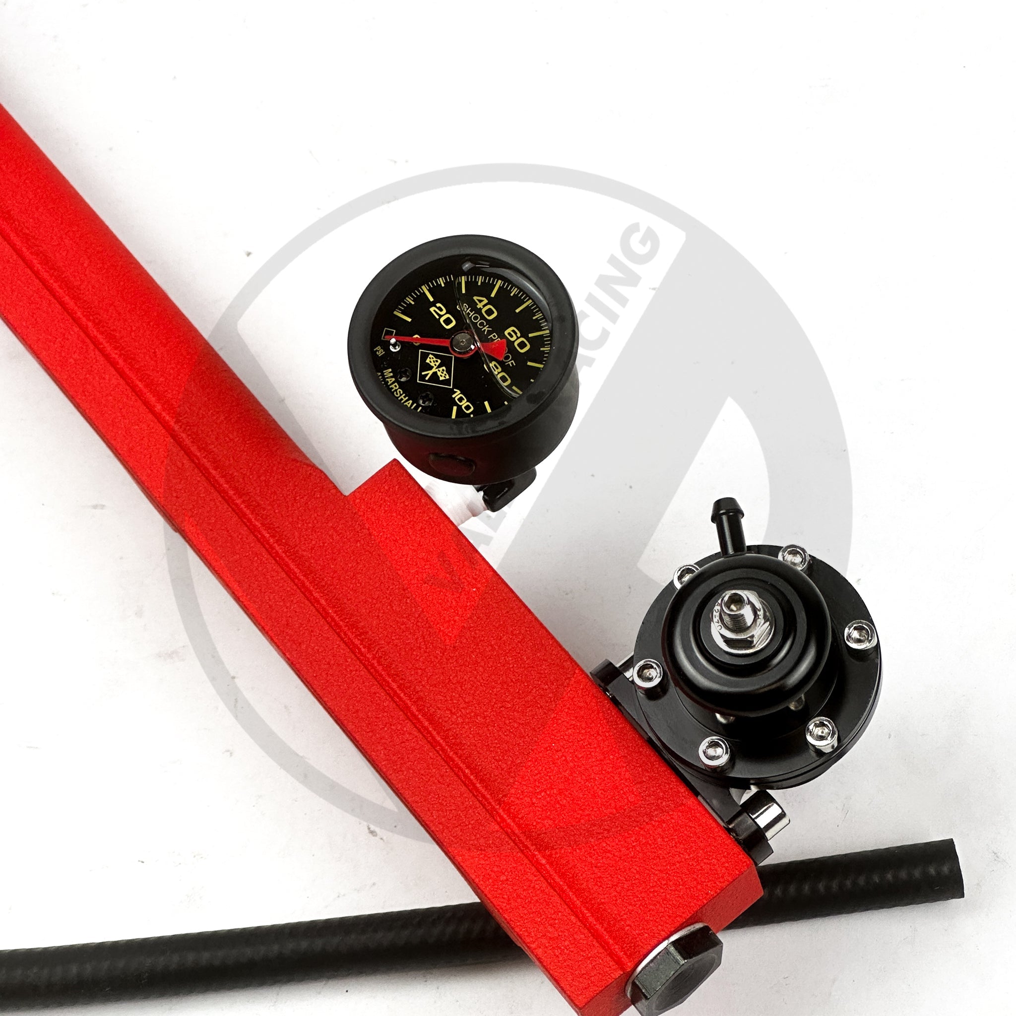 B Series Valex Fuel Rail & Regulator with Marshall Gauge for Honda Acura B16 B18 B20 Engines (FBO Green) - High Performance Fuel System Upgrade for Racing & Turbocharged Applications