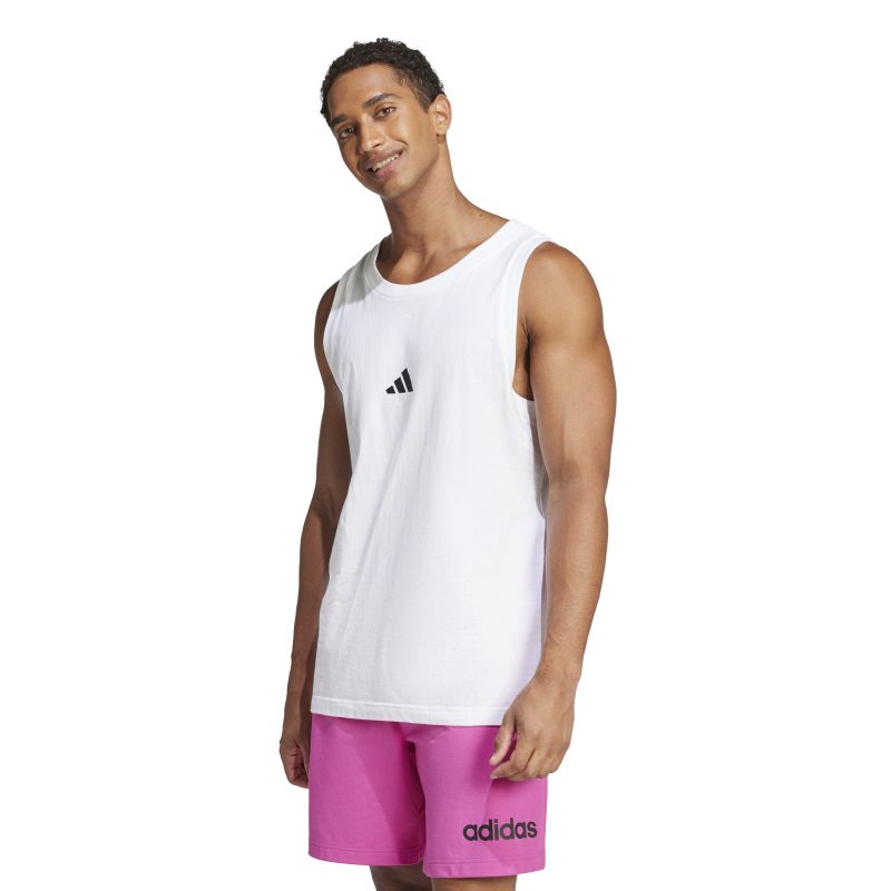Adidas Men's Essentials Small Logo Tank Top - Comfortable Workout & Gym Shirt for Running, Training & Casual Wear