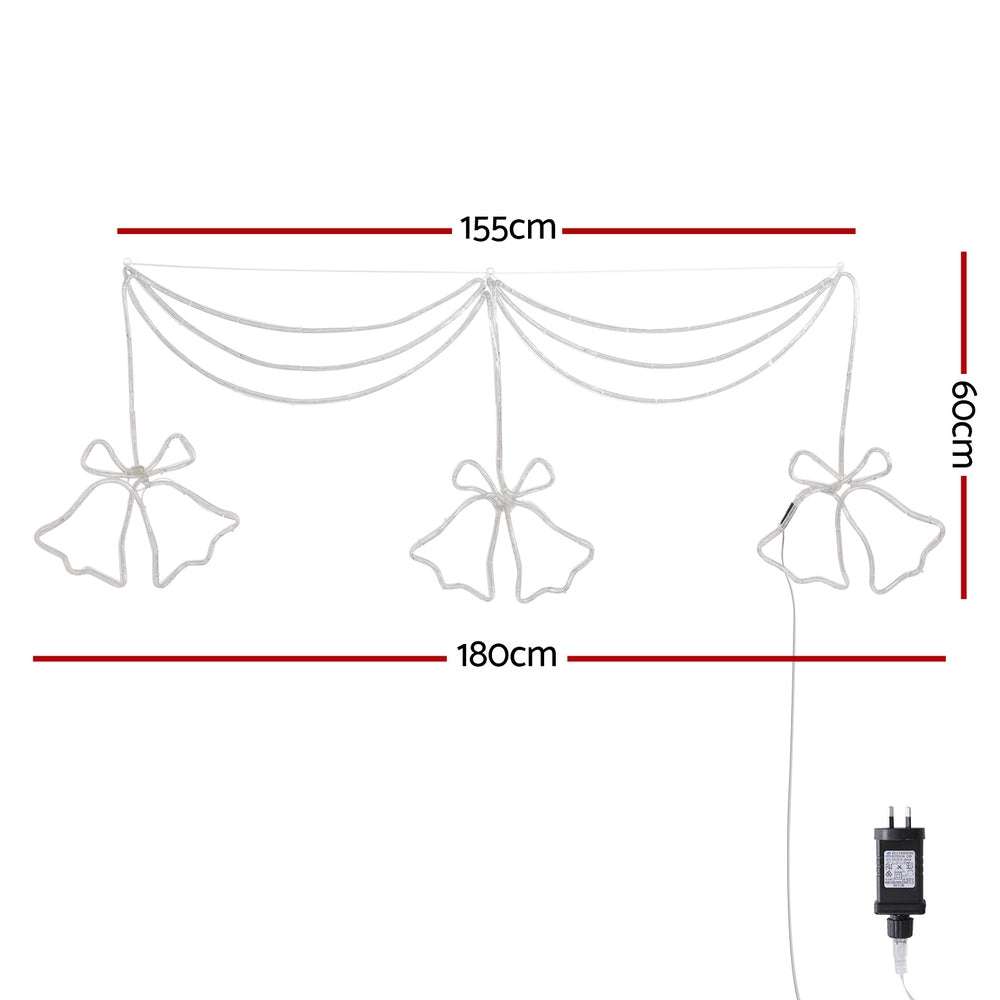 1.8M Christmas Lights - 288 LED Bell Motif Holiday Decorations for Indoor/Outdoor Use | Perfect for Xmas Tree, Home, Yard & Party Decor