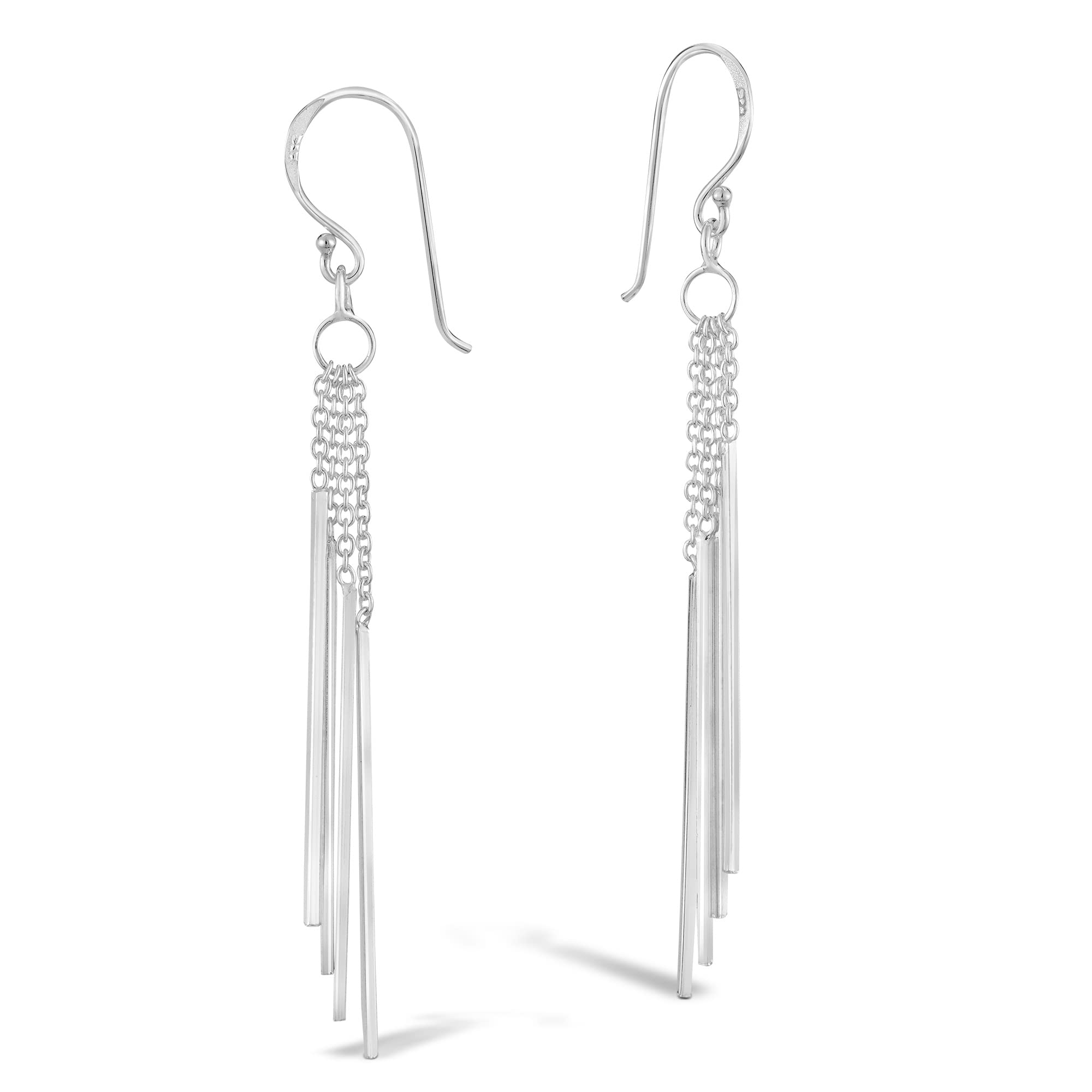 Trendy .925 Sterling Silver Stranded Stick Drop Dangle Earrings for Women | Elegant & Lightweight Jewelry | Perfect for Parties, Weddings & Everyday Wear