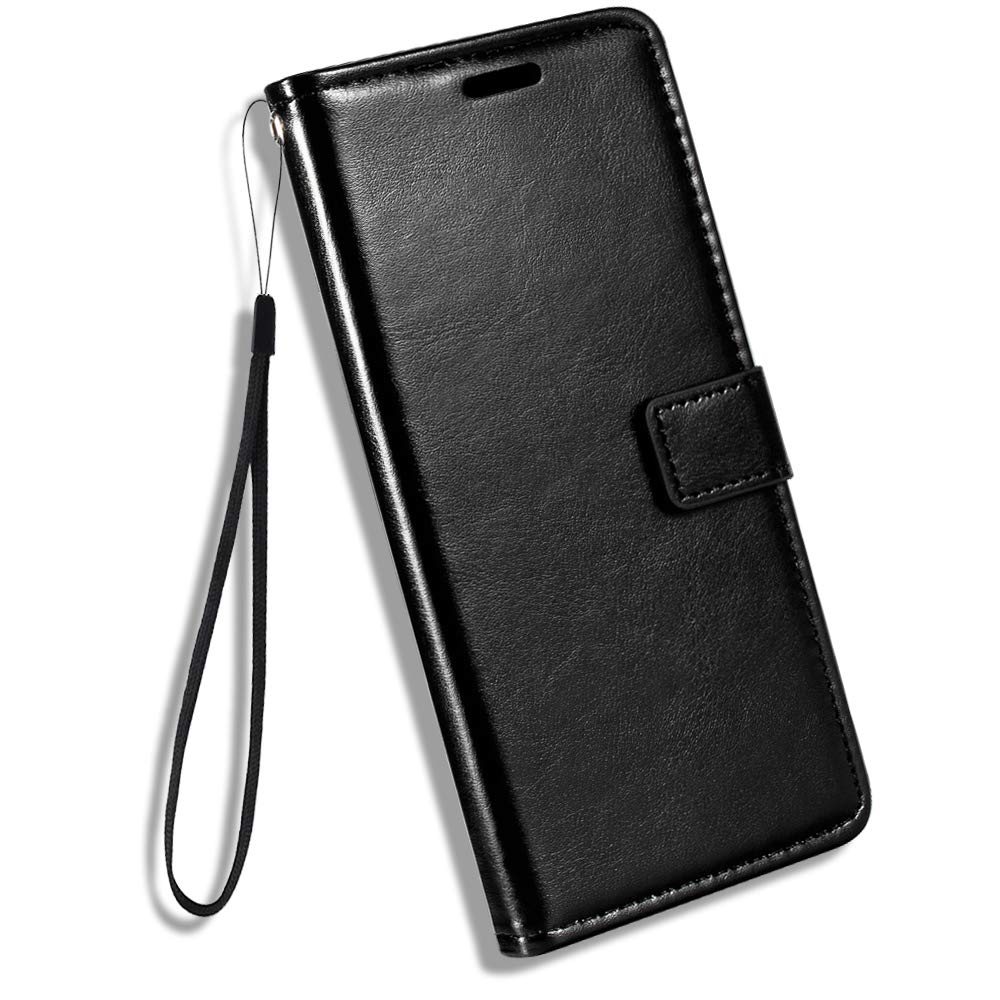 Premium PU Leather Magnetic Flip Wallet Case for ZTE Blade V2020 Smart 8010 - Card Holder & Kickstand - Black | Perfect for Work, Travel & Daily Protection