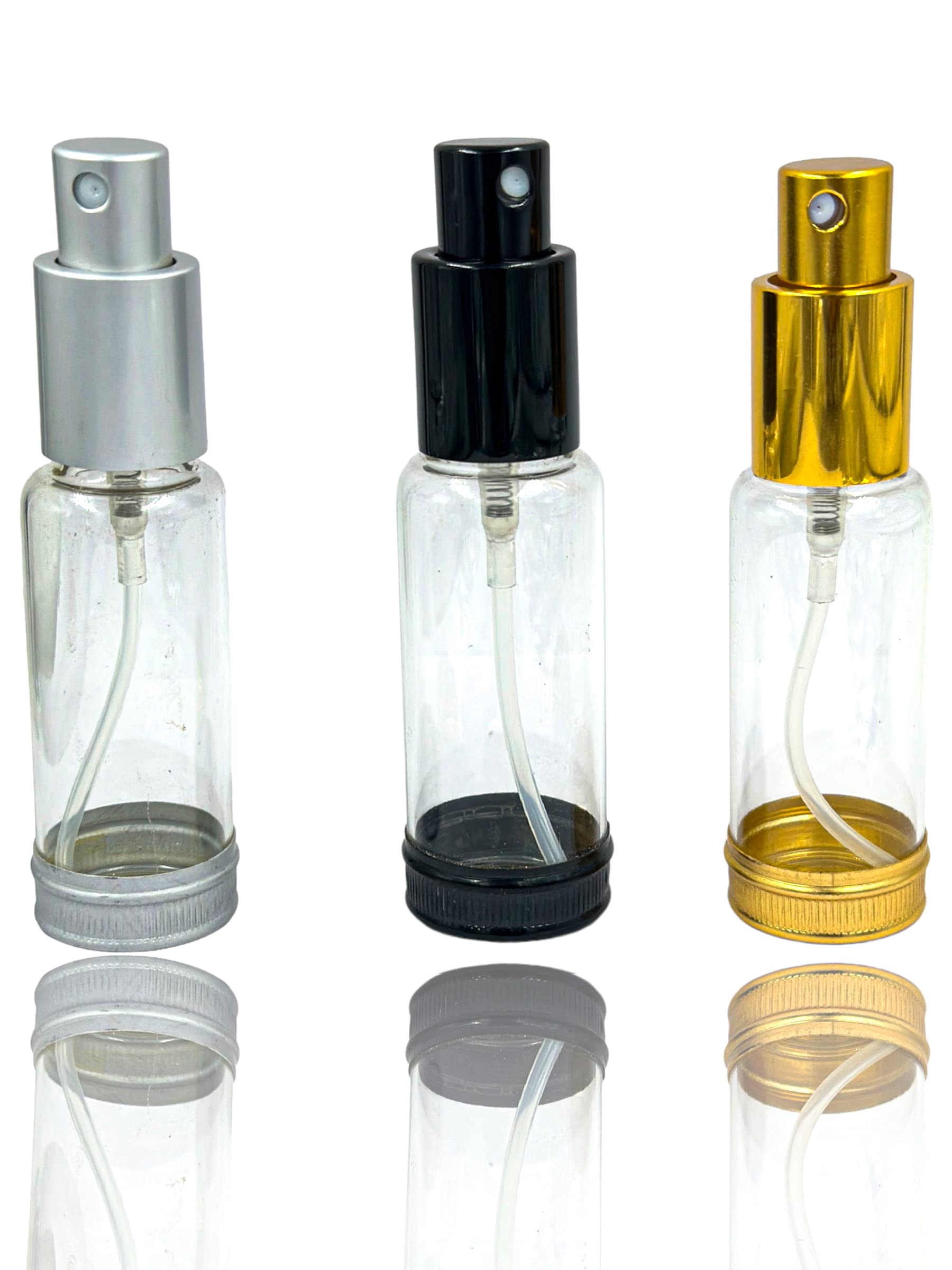 30ml Clear Glass Perfume Decant Spray Bottles with Pump & Black Cap - Refillable Travel Size for DIY Perfume, Essential Oils, Rose Water | Perfect for Home Fragrance, Beauty Samples & On-the-Go Use