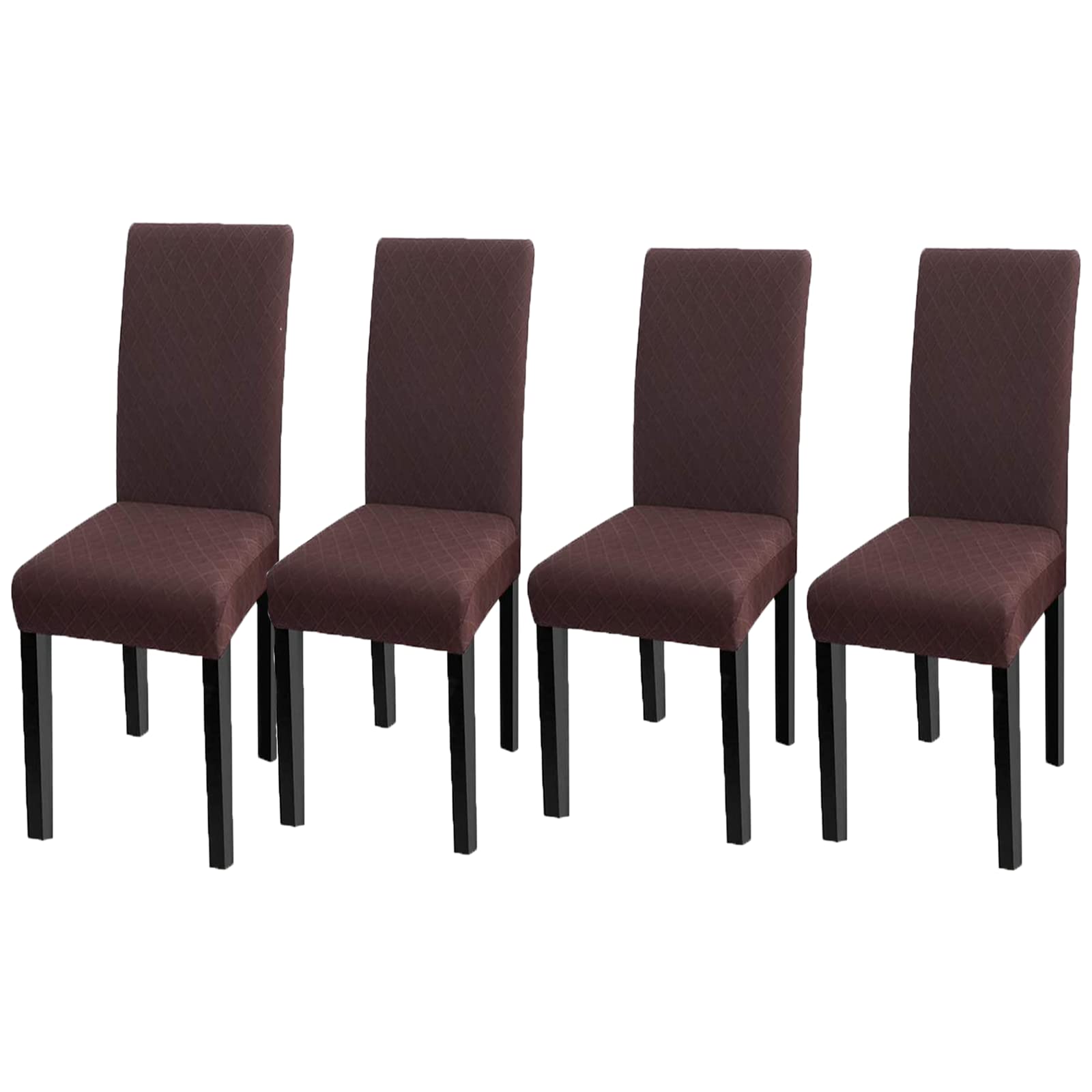 Super Stretch Washable Dining Chair Slipcover - Removable & Durable Protector for Hotel, Restaurant, Wedding, Banquet - Perfect for Home, Office & Party Events (Brown, Set of 4)