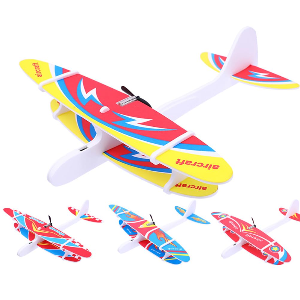 ERINGOGO Shine Hand Toss Foam Airplane - Electric Glider Toy Plane for Kids & Adults, Easy Assembly, No Lights, Rechargeable - Fun Outdoor Flying Toy for Parks, Backyards & Family Activities