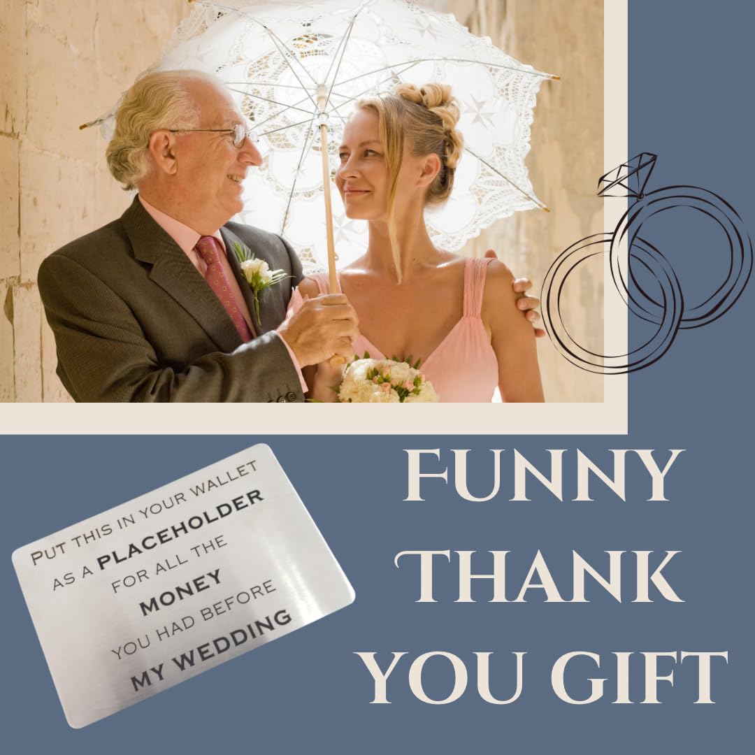 Father of the Bride Gift Ideas - Personalized Wallet Card for Wedding Day - Thoughtful Daughter to Dad Present - Perfect Father of the Bride Gift from Bride - Great for Wedding Speeches, First Dances & Special Father-Daughter Moments