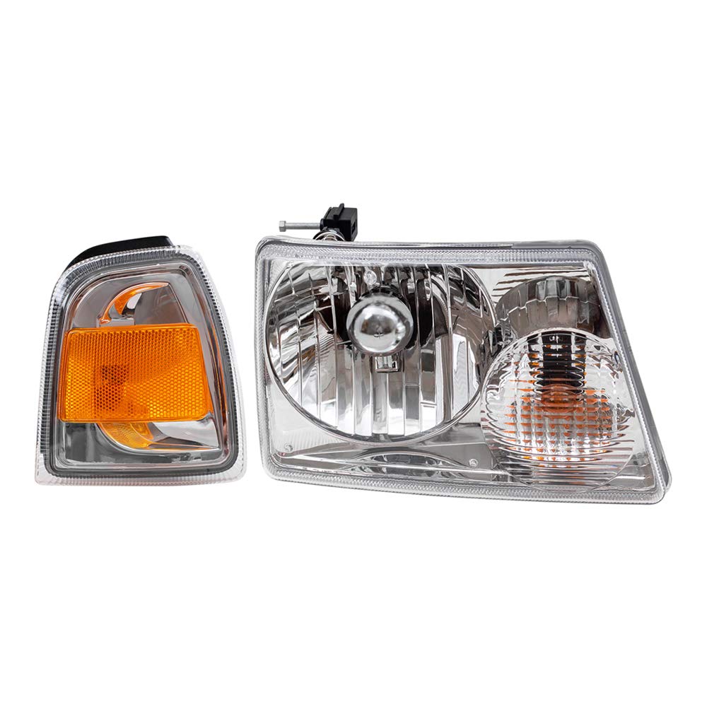 2006-2011 Ford Ranger Pickup Replacement Headlights with Park Signals - Brock LED Headlight Assembly for Improved Night Driving & Safety (Pair) - Perfect for Off-Roading, Commuting & Truck Upgrades