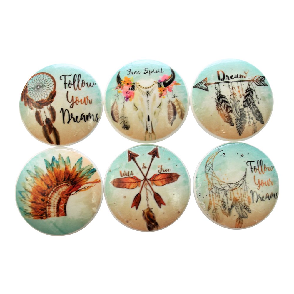 Twisted R Design Bohemian Wood Cabinet Knobs - Set of 6 (1.5