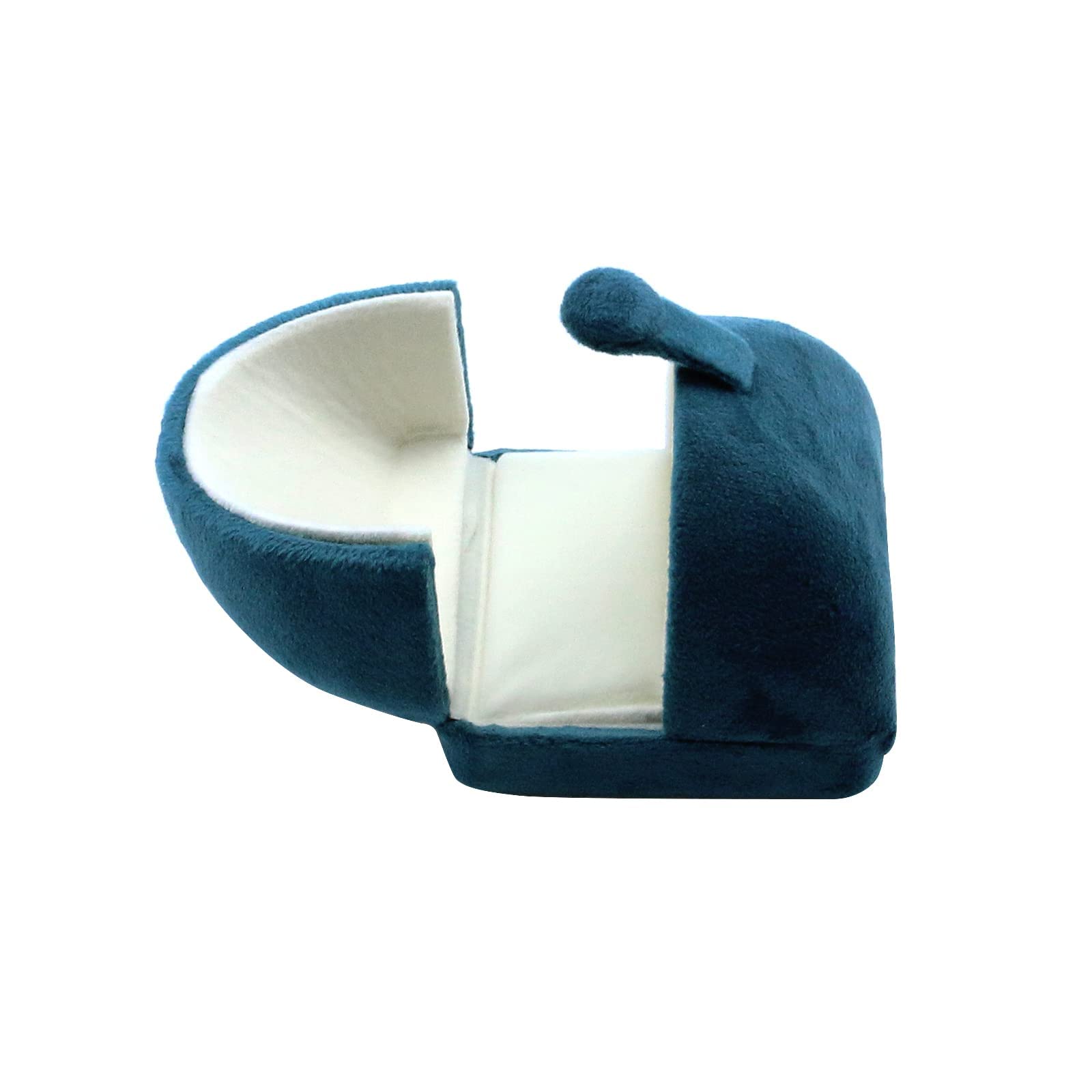 Velvet Ring Box for Engagement Proposal - MY MIRONEY Blue Jewelry Gift Case with Soft Lining (2.68