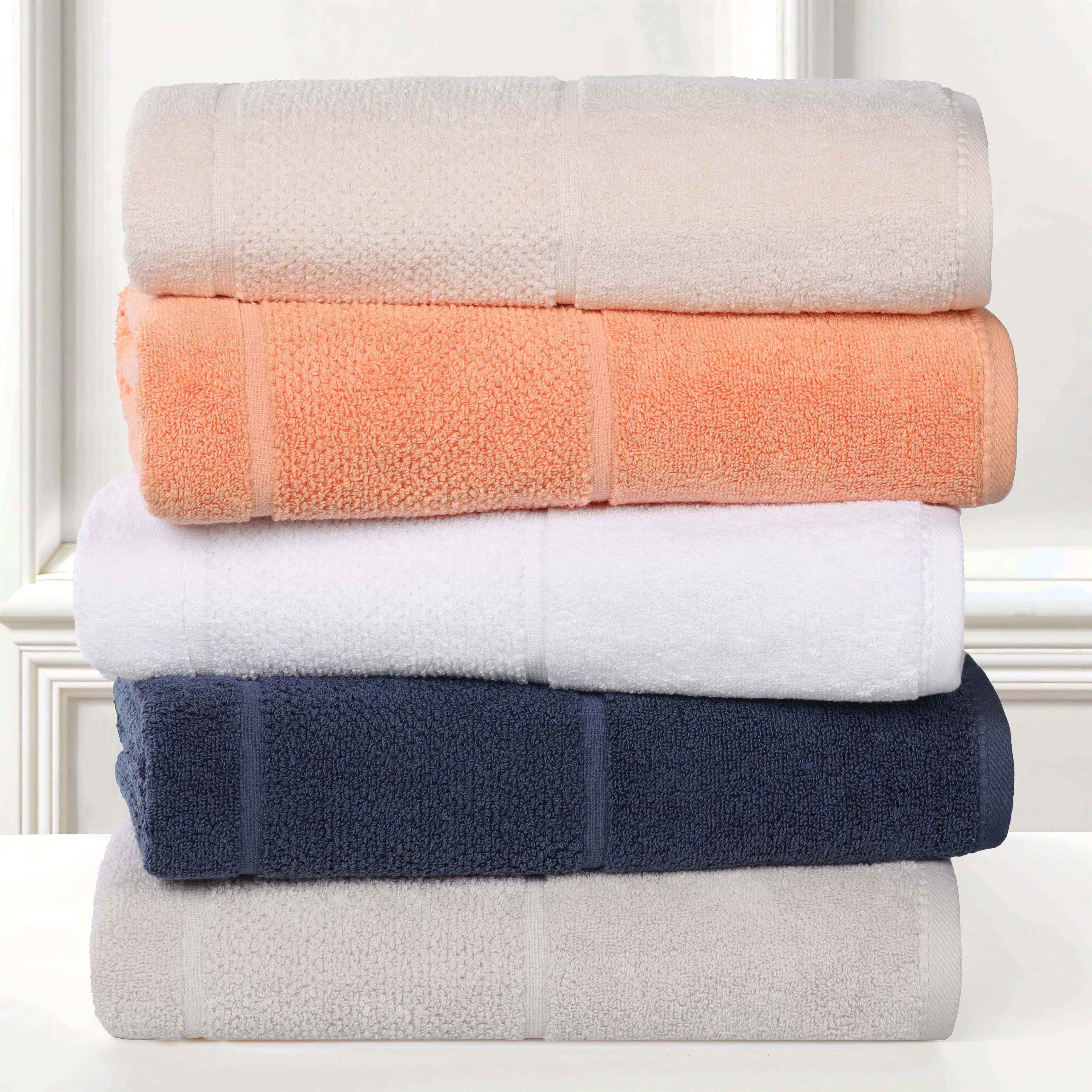 Premium 9-Piece Cotton Towel Set with Broad Border - Soft, Absorbent & Durable Bath Towels for Spa, Gym, and Luxury Home Use