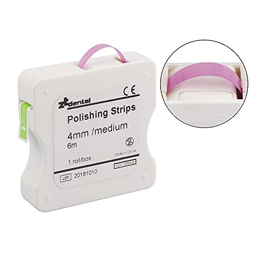 Professional Dental Polishing Strips 4mm x 6M - Interproximal Teeth Cleaning, Whitening & Deep Sanding | Abrasive Finishing for Dental Care (Pink) | Perfect for Dentists, Hygienists & At-Home Teeth Whitening Kits