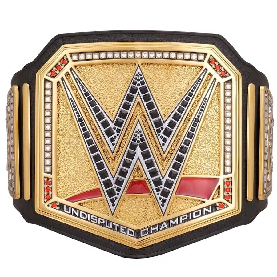 Authentic Undisputed Championship Title Belt - Gold Wrestling Belt with Metallic Side Plates & Adjustable Strap for Adults - Perfect for WWE Cosplay, Halloween Costumes & Sports Awards