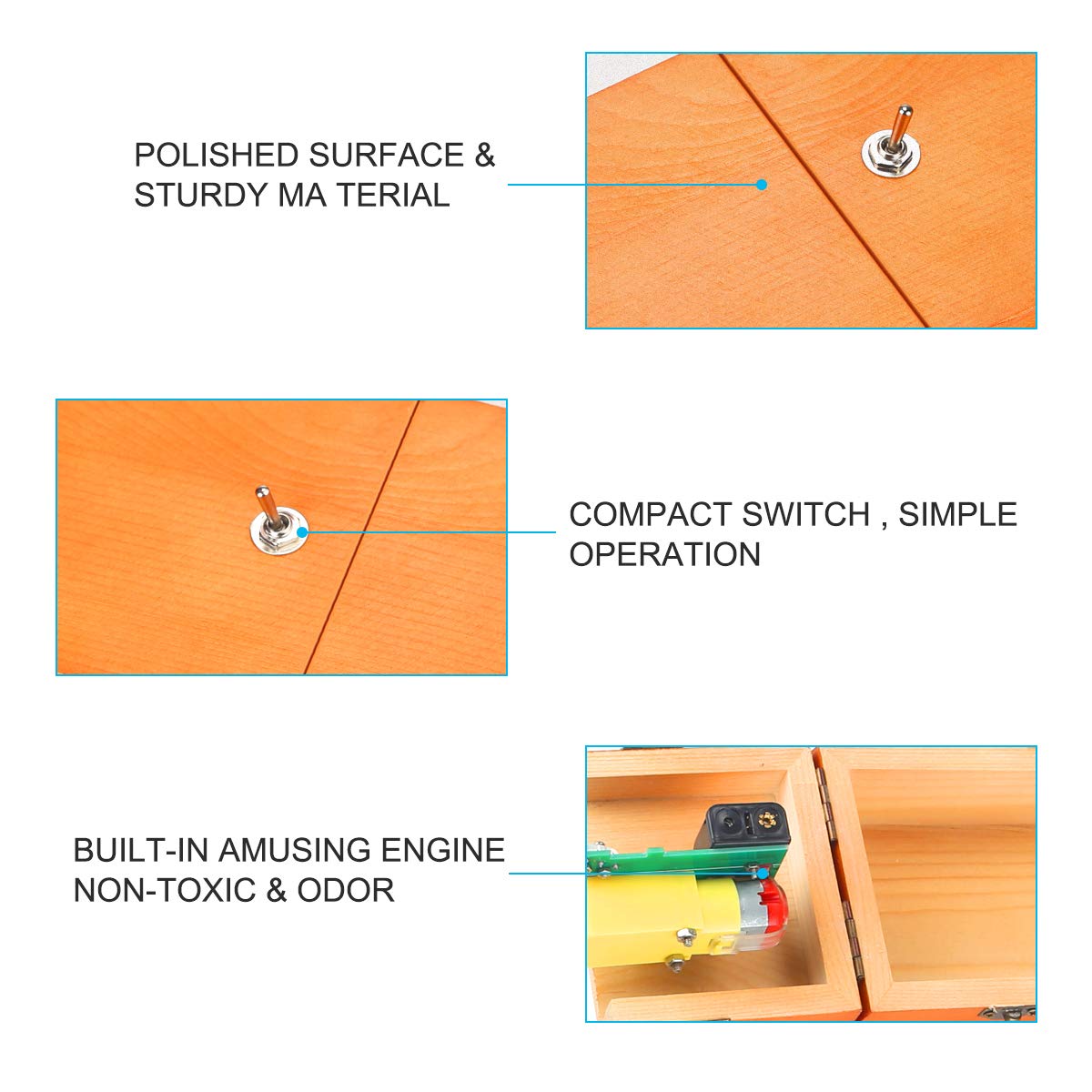 Calary Useless Box - Self-Turning Wooden Storage Box Machine (Fully Assembled) | Fun Desk Gadget for Adults & Kids | Perfect for Office Pranks, Stress Relief & Unique Gifts