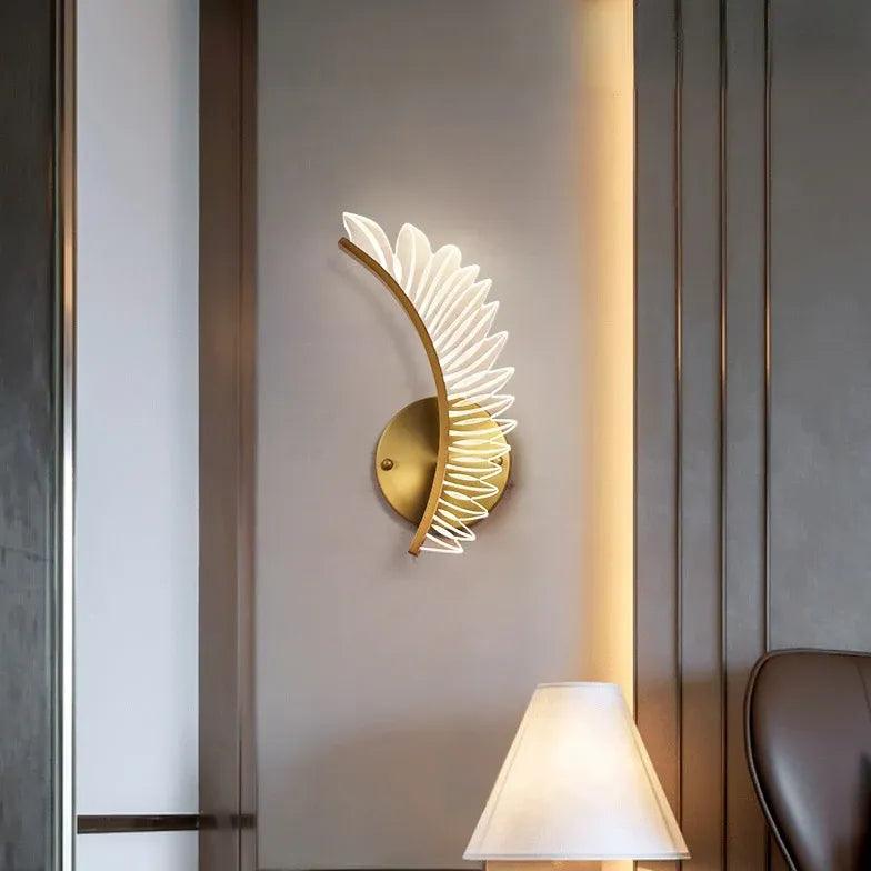 Modern Gold Wall Lights - Elegant Home Decor for Living Room, Bedroom & Hallway - Creative Wing Design for Stylish Interior Lighting