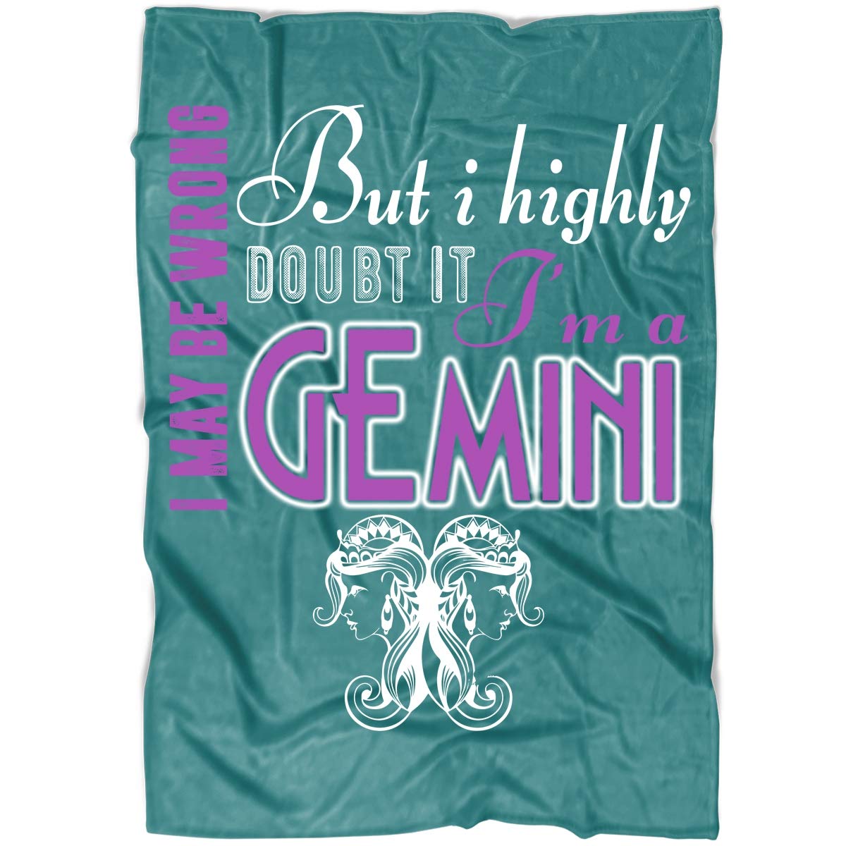 Soft Fleece Throw Blanket for Bed & Couch - Gemini Zodiac Design, Medium Size 60