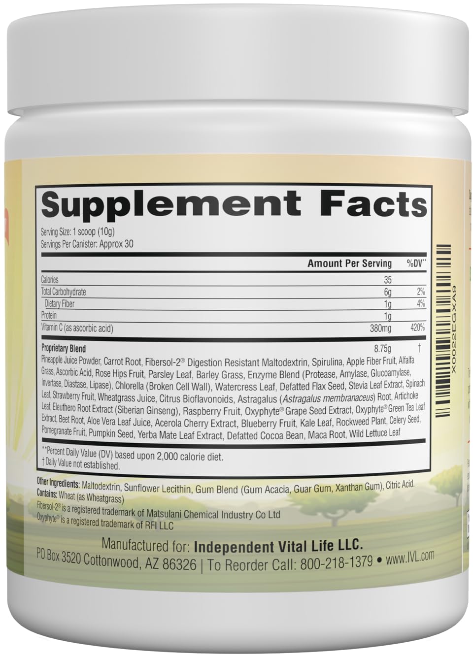 IVL - All Day Energy Greens Powder Superfood Supplement - Fruity Flavor Super Greens Blend for Optimal Nutrition, Energy & Digestion - Perfect for Smoothies, Shakes & Healthy Lifestyle Boost