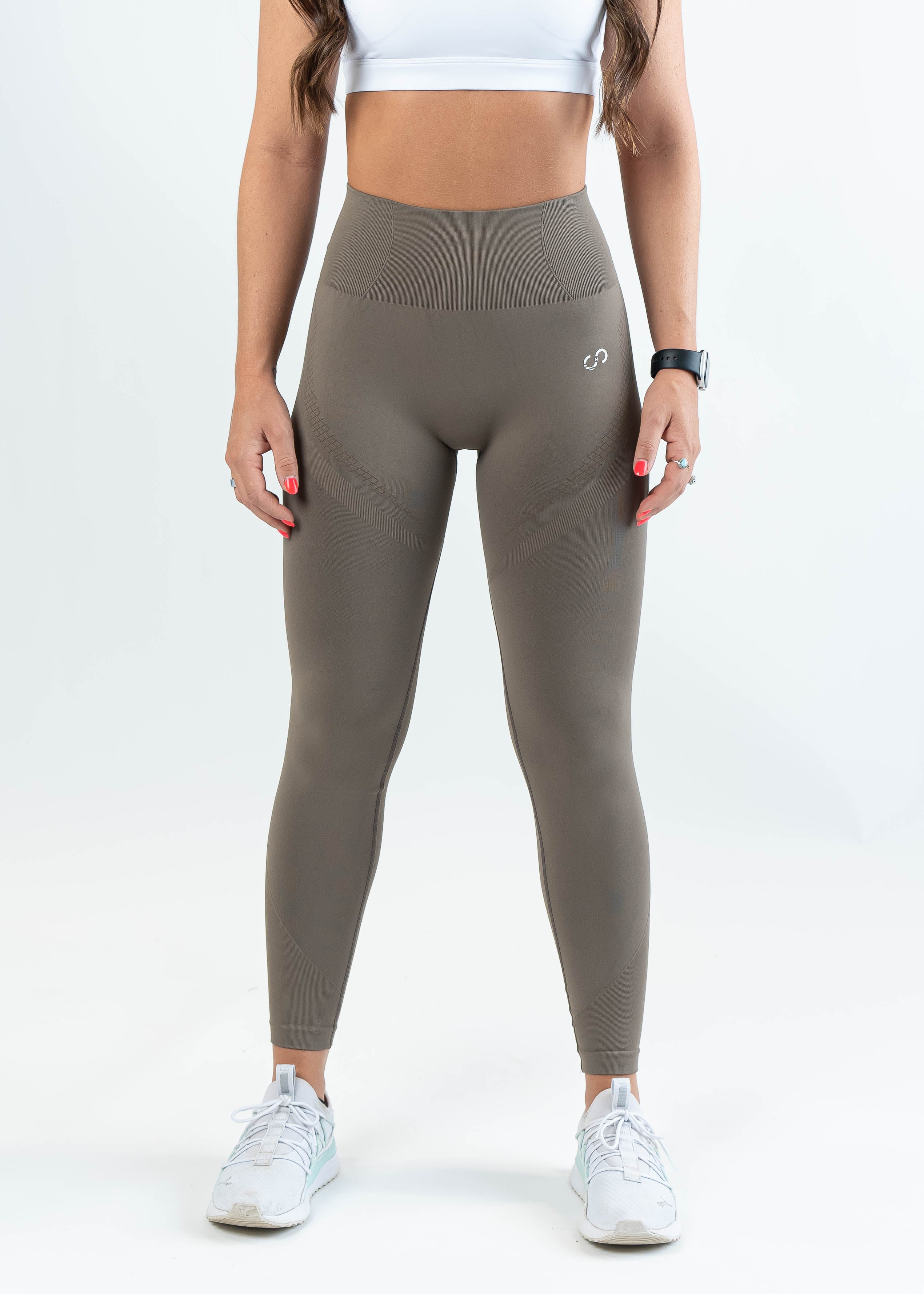 High-Waisted Sculpt Seamless Leggings for Women - Battlefield Brown | Yoga, Workout, Running & Everyday Wear