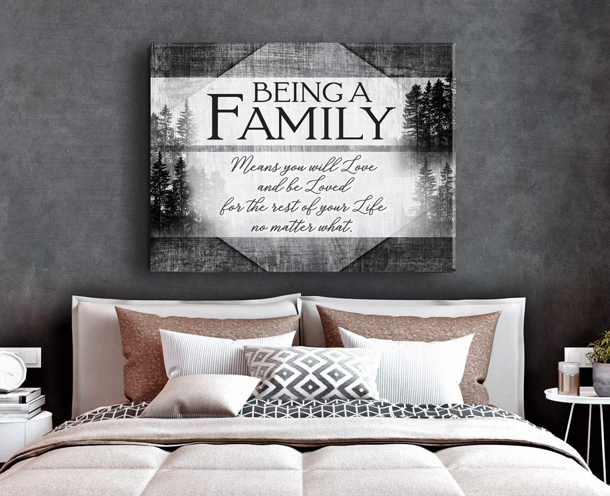 Farmhouse Family Sign - Rustic Wooden Wall Decor for Living Room, 30x40 Inch Grey Hanging Art - Perfect for Home Entryway, Bedroom & Cozy Farmhouse Style Decor