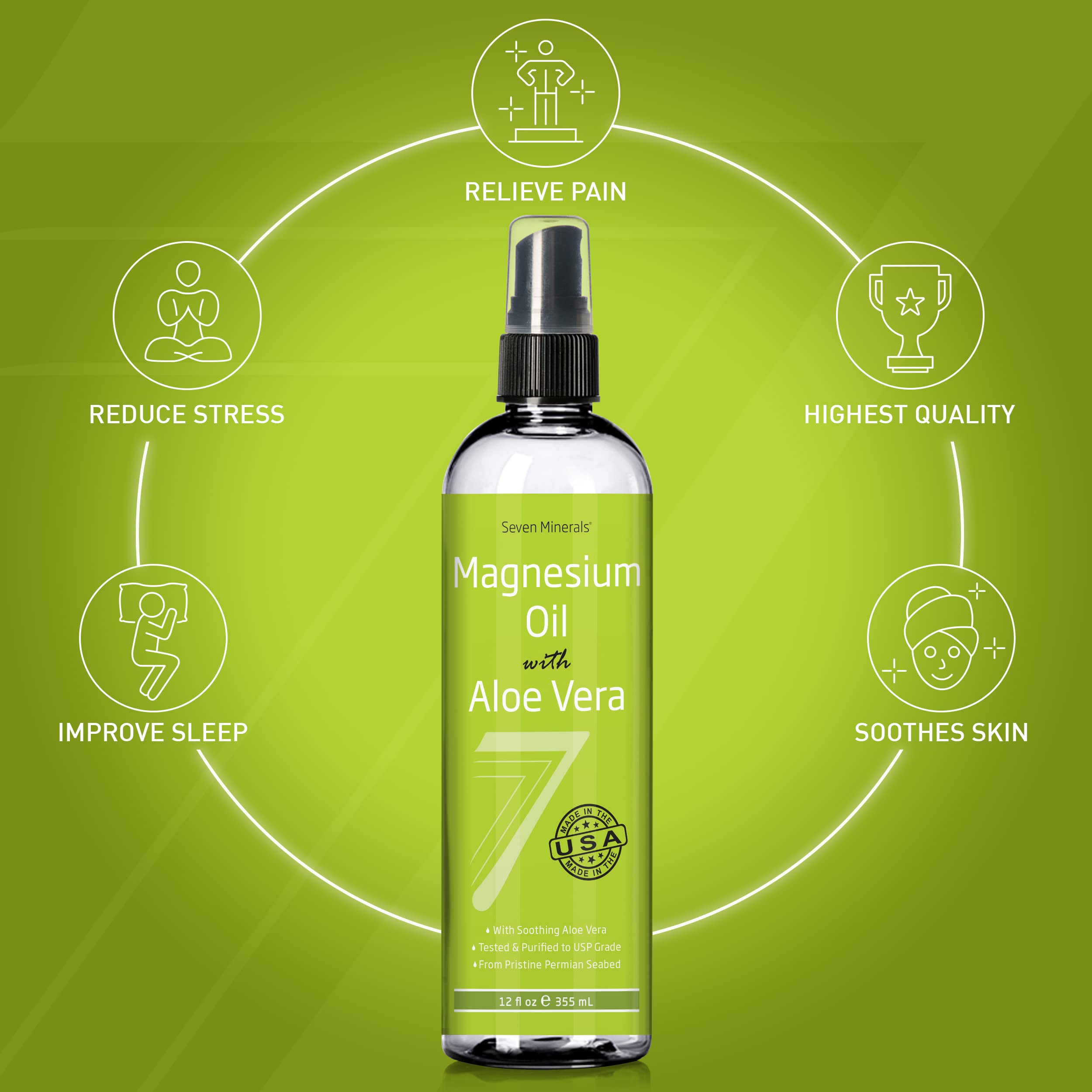 Pure Magnesium Oil & Aloe Vera Spray - Muscle Relaxation & Sleep Aid