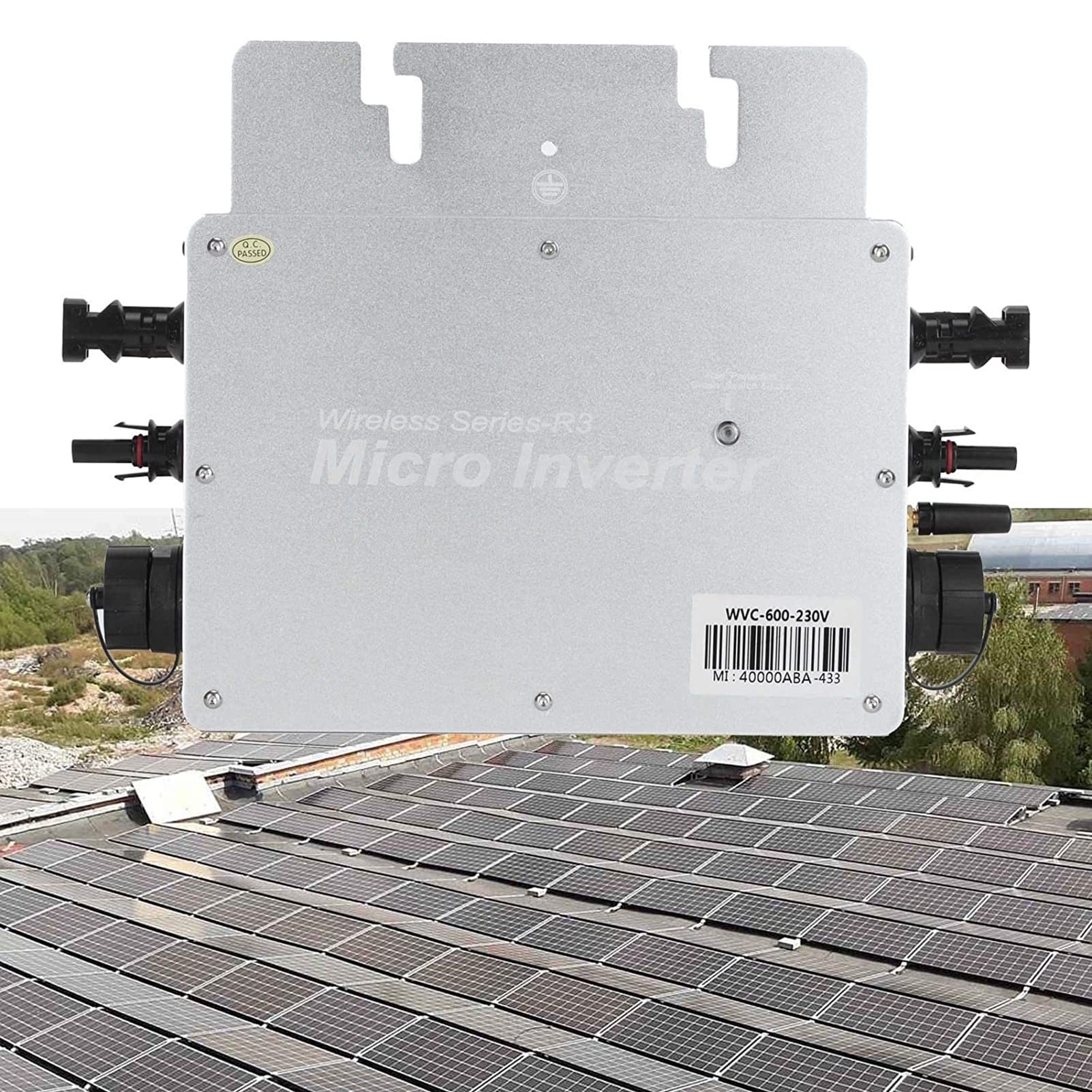 WVC-600 Micro Solar Inverter 230V - High Efficiency Solar Converter with Parallel Stacking, APP Monitoring for Rooftop Solar Power Systems | Perfect for Home & Commercial Solar Energy Generation